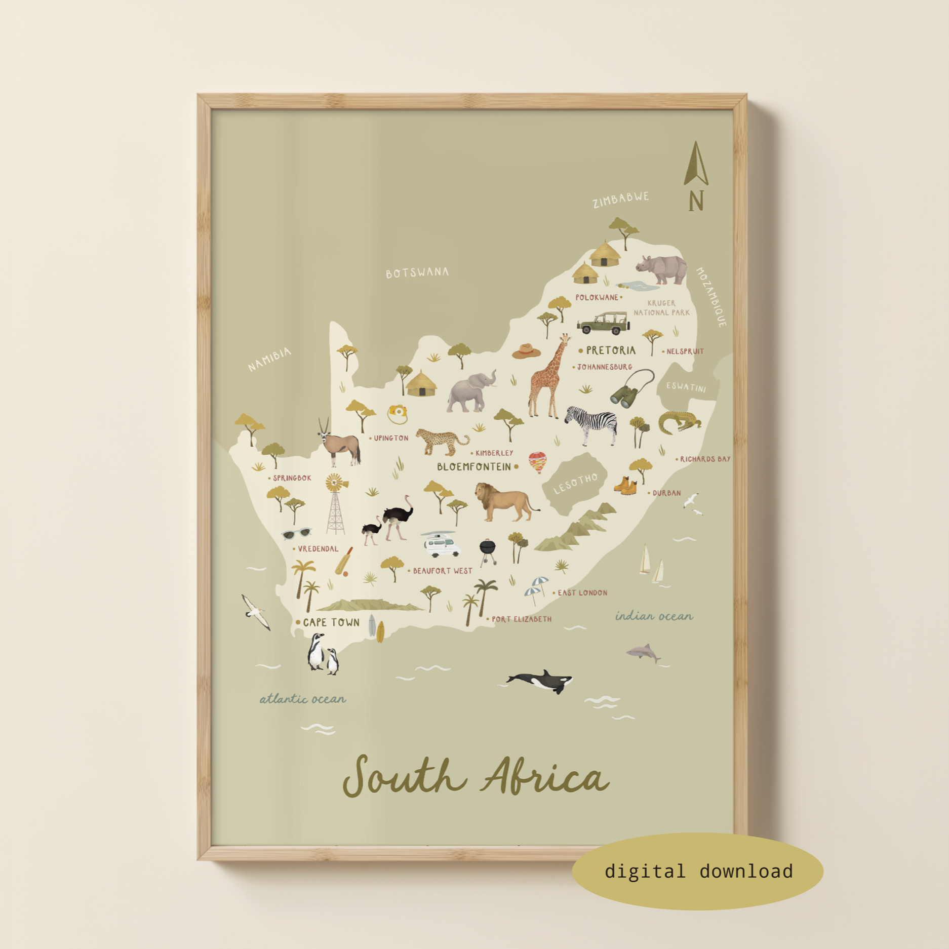 ILLUSTRATED MAP OF SOUTH AFRICA