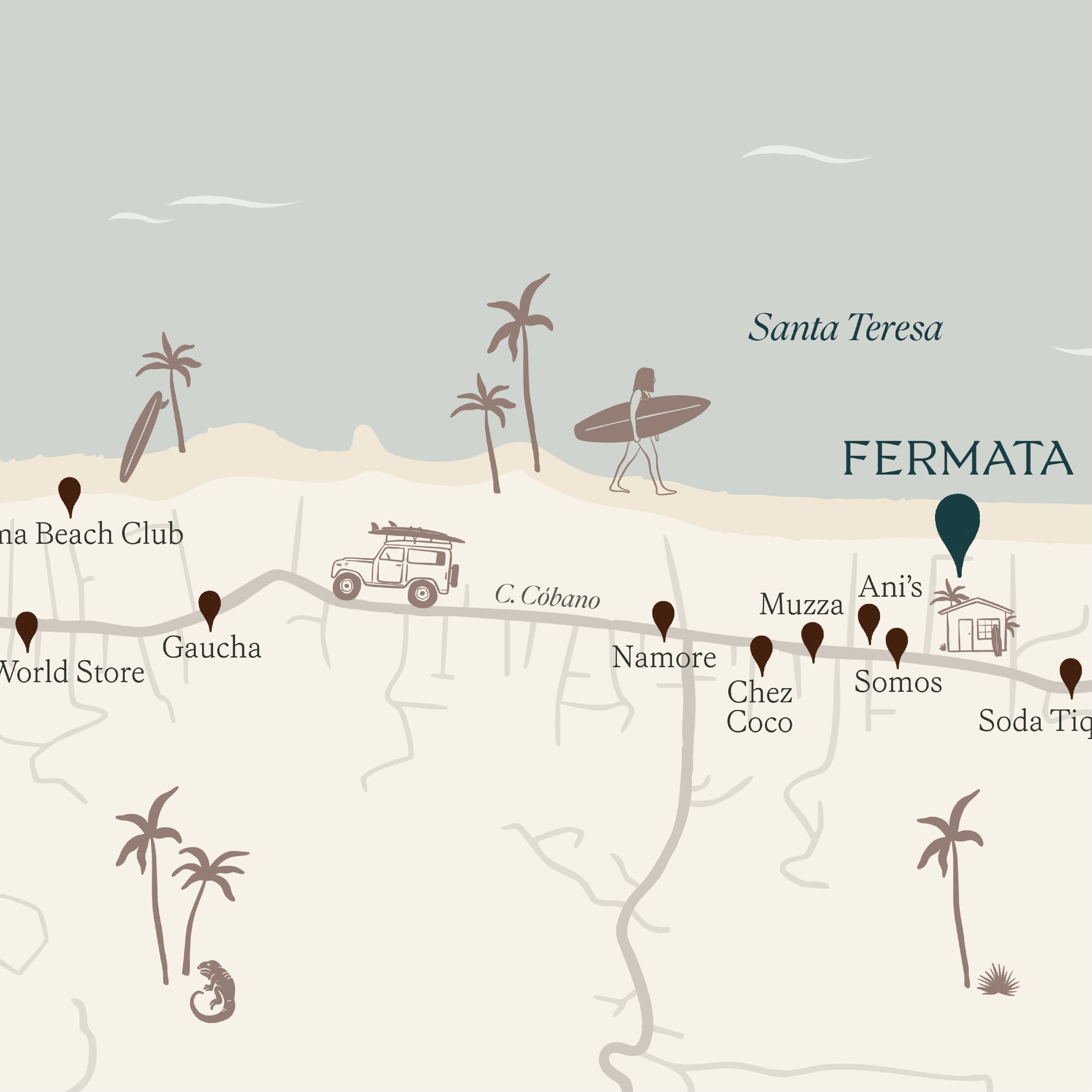 Fermata Surf Hotel Map close-up