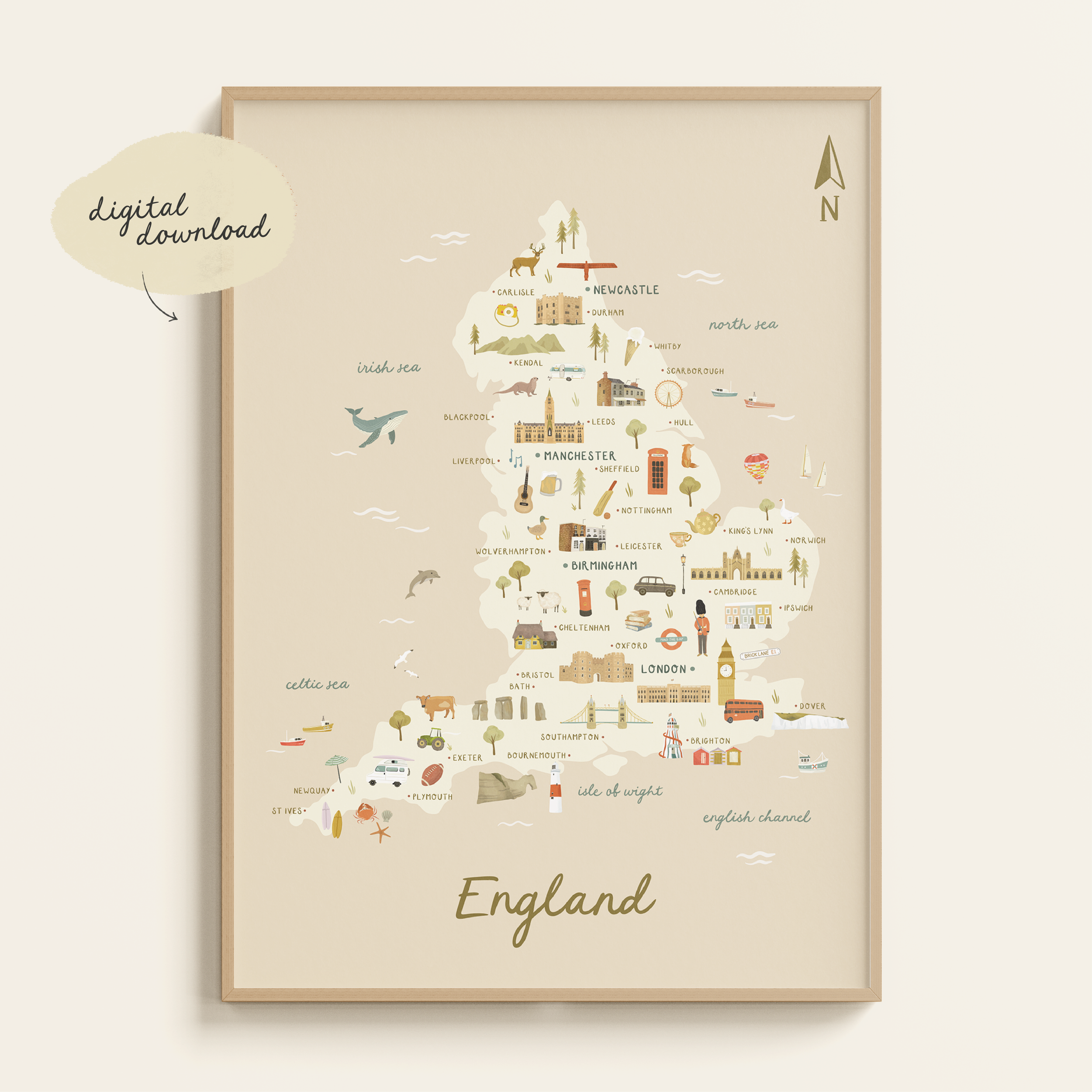 ILLUSTRATED MAP OF ENGLAND
