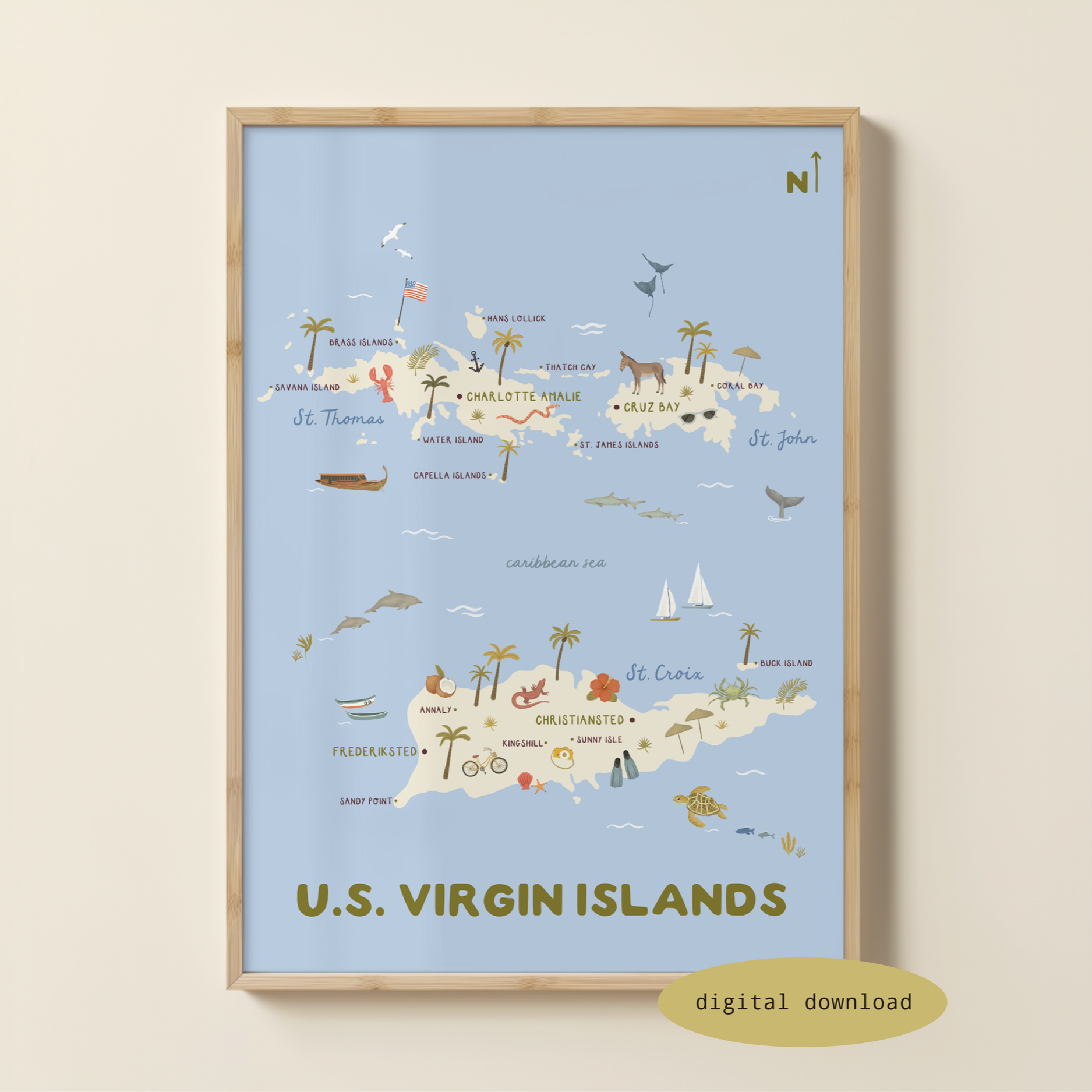 ILLUSTRATED MAP OF USVI