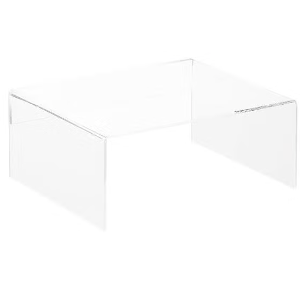 The Container Store acrylic riser shelf