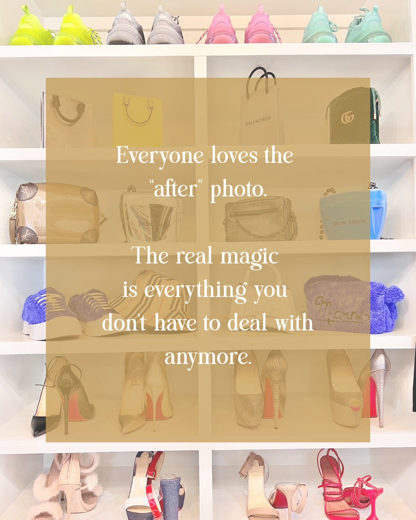 Everyone celebrates the transformation photo. But the real power of organization isn&rsquo;t the perfectly lined bins or the labeled shelves. It&rsquo;s the hundreds of tiny moments afterward where life just feels easier.

Not searching for things be