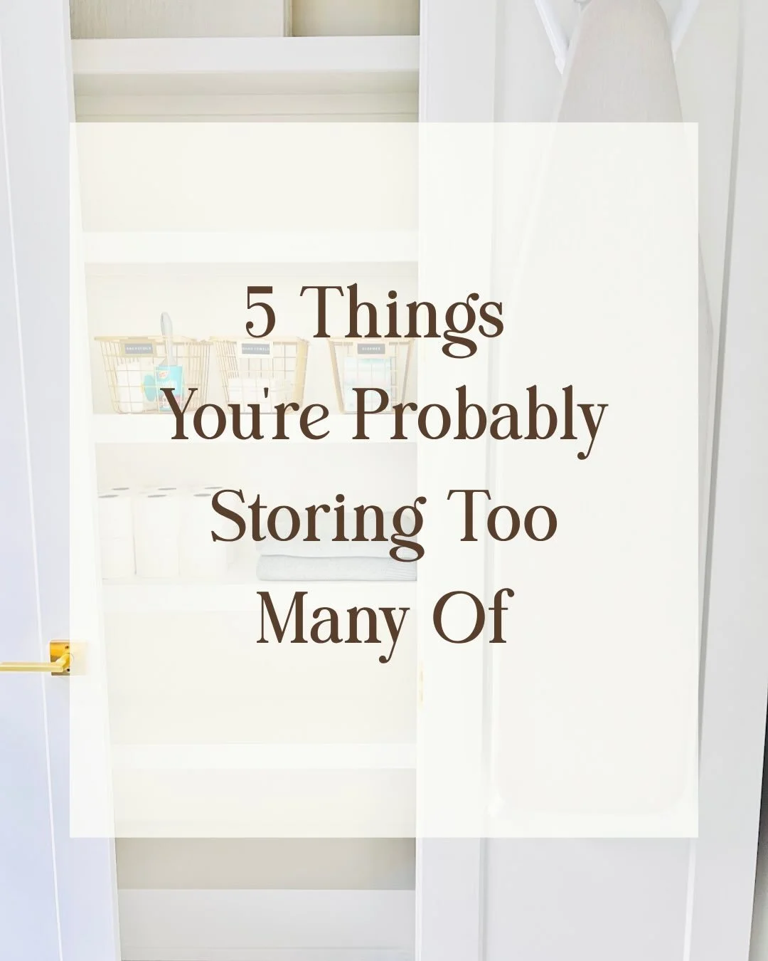 The everyday things tend to add up without us noticing. A few extra towels, another water bottle, products we forgot we had.

Take a quick inventory, keep what you actually use and love, and let go of the excess.

Less stuff. More breathing room. A h