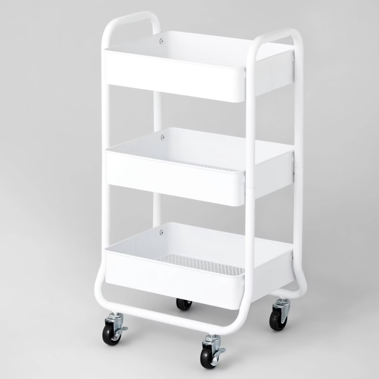 Target Brightroom 3 Tier metal utility cart white rolling storage trolley with wheels