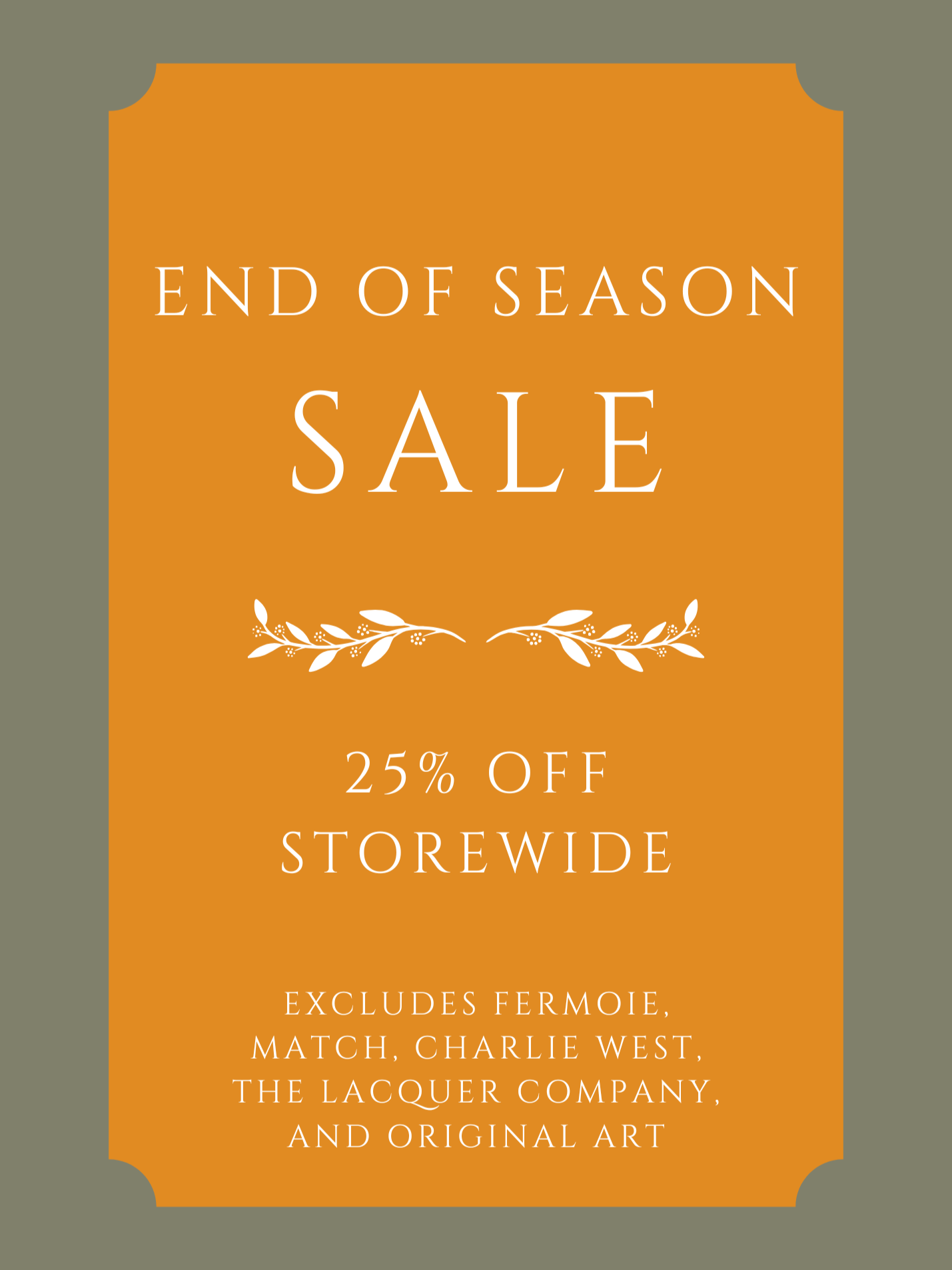 End of Season Sale