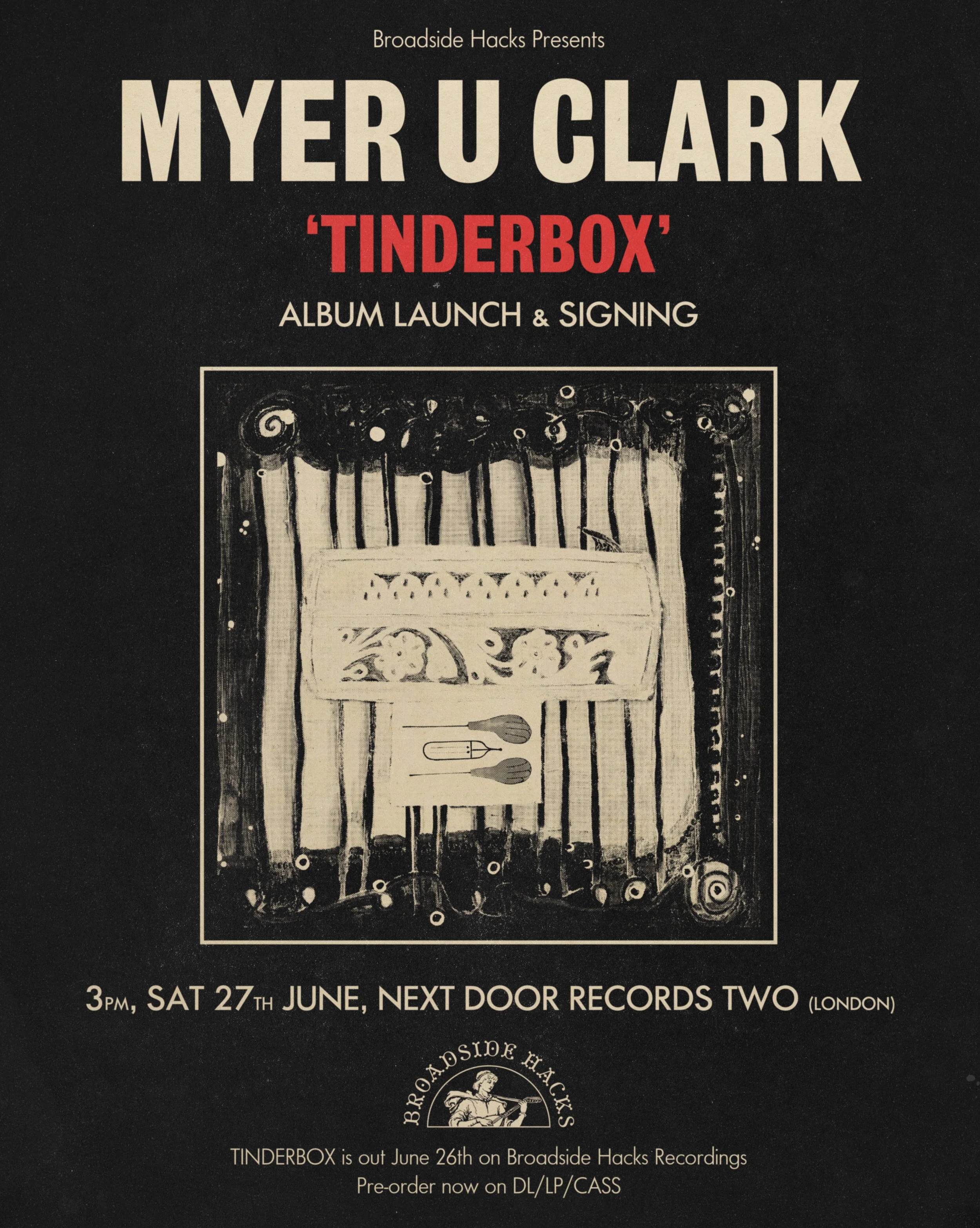 myer u clark tinderbox album launch poster with texture.jpg