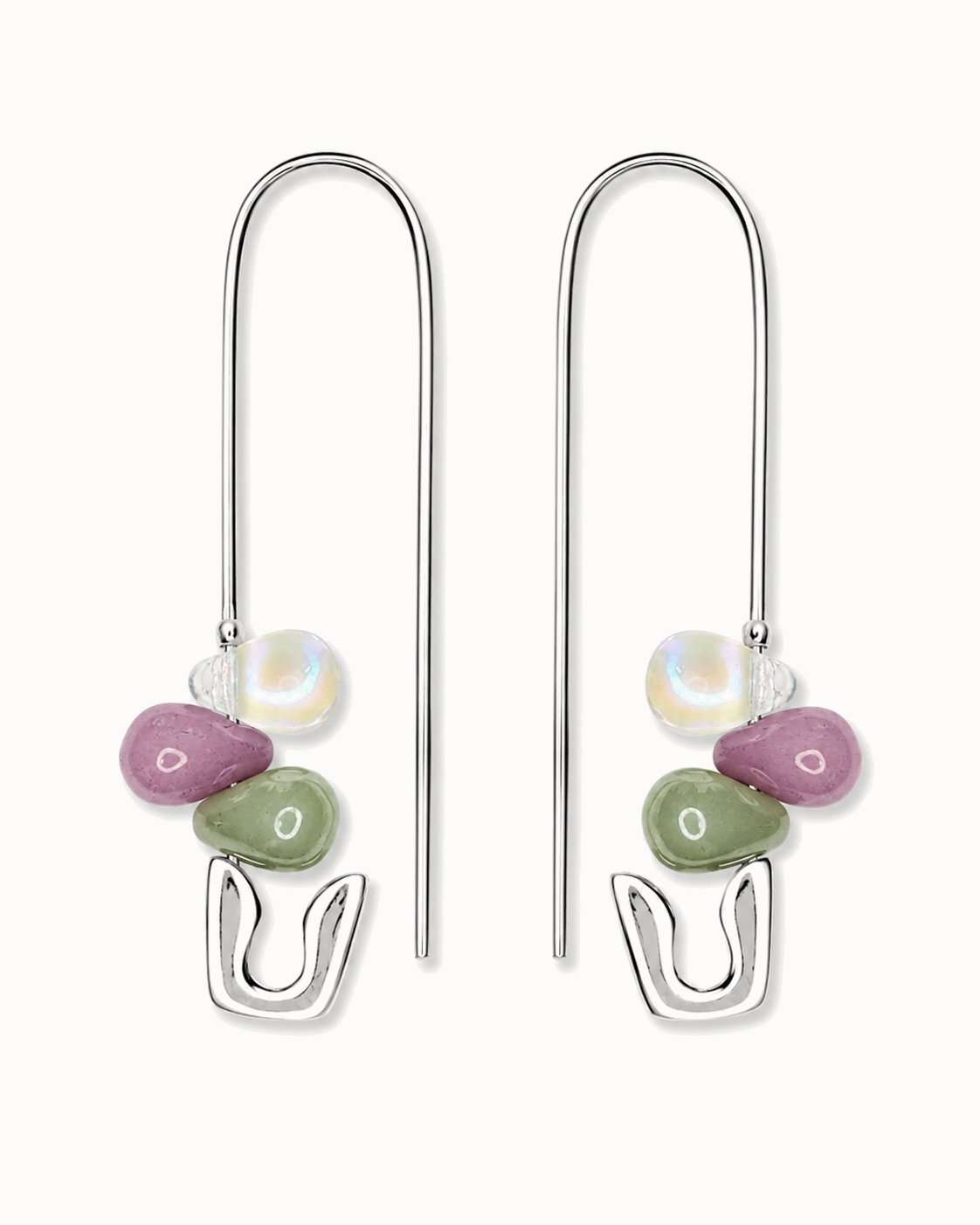Sterling silver safety pin ear hanging