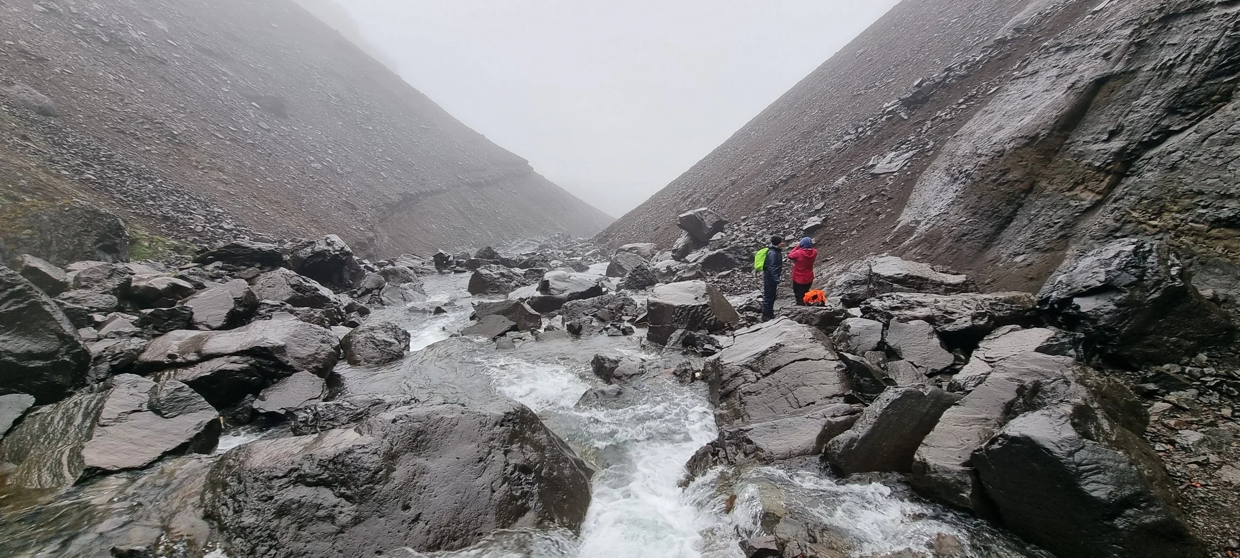 Hengifoss waterfall, red curry cod, and Rain Rain Rain