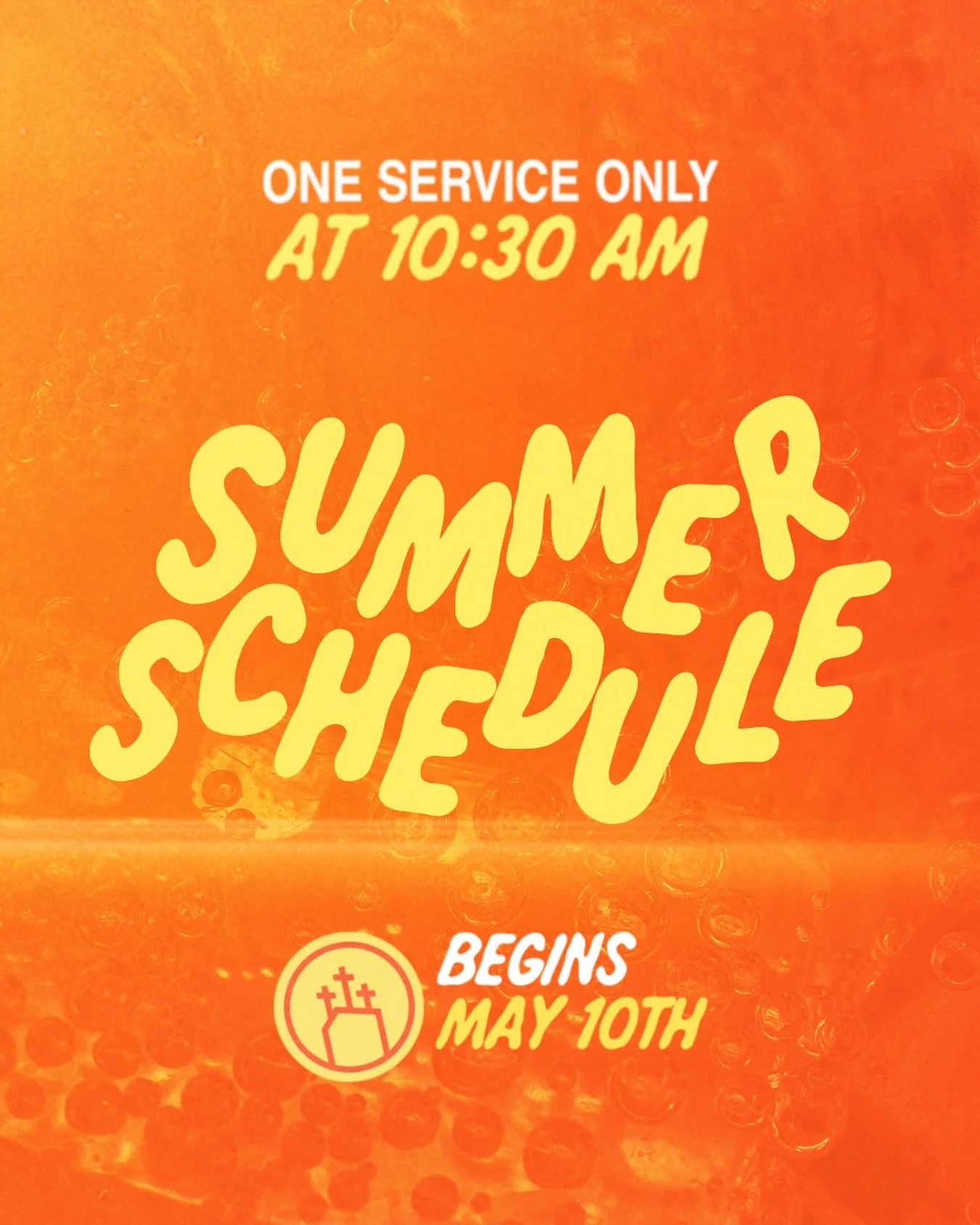 ☀️ SAVE THE DATE &bull; Summer Schedule begins on May 10th. We will be shifting to one service only at 10:30am. We can&rsquo;t wait for the whole church body to come together! It&rsquo;s going to be a great summer at Calvary 😎