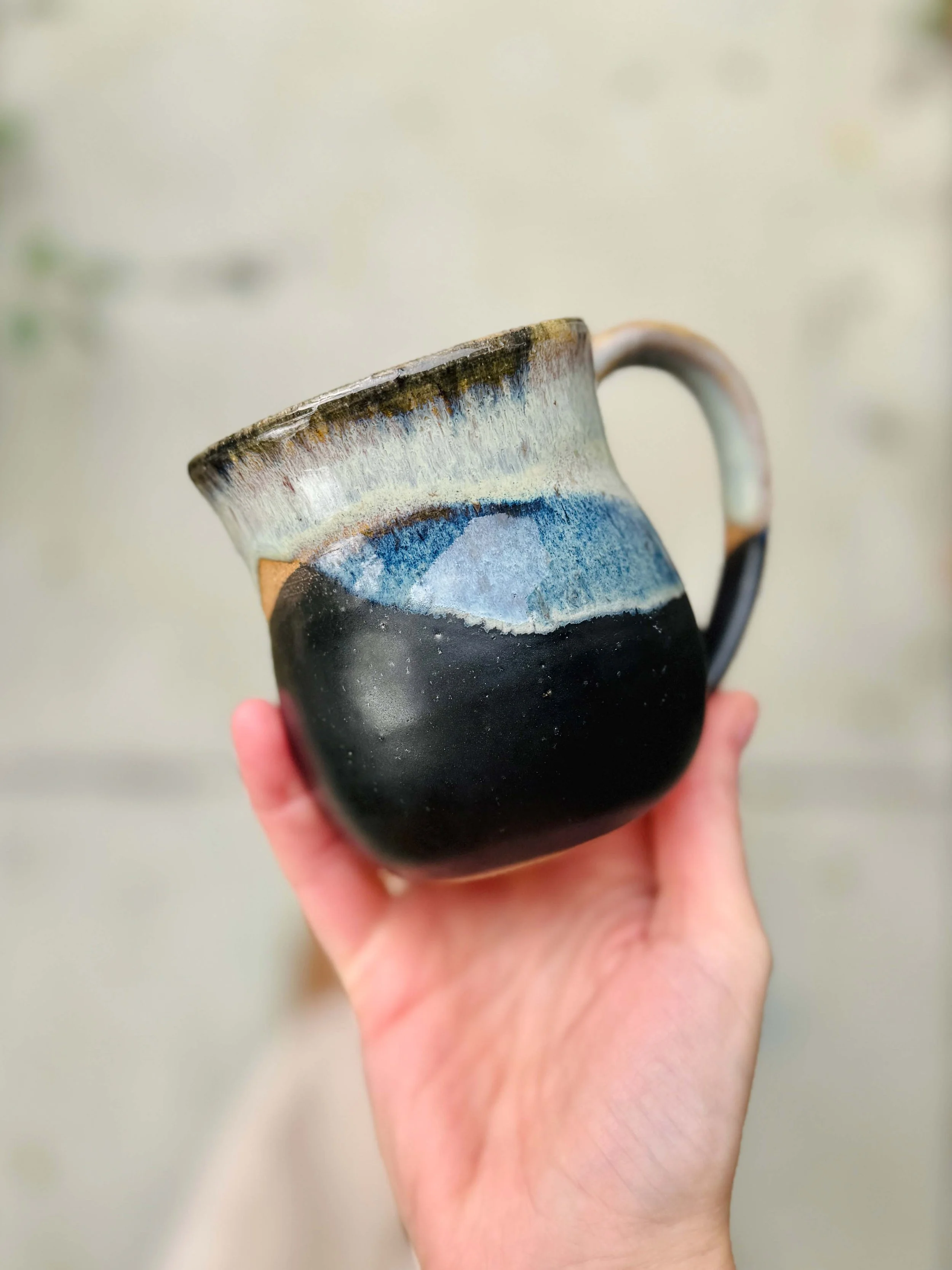 Black Sand Beach Rounded Mug