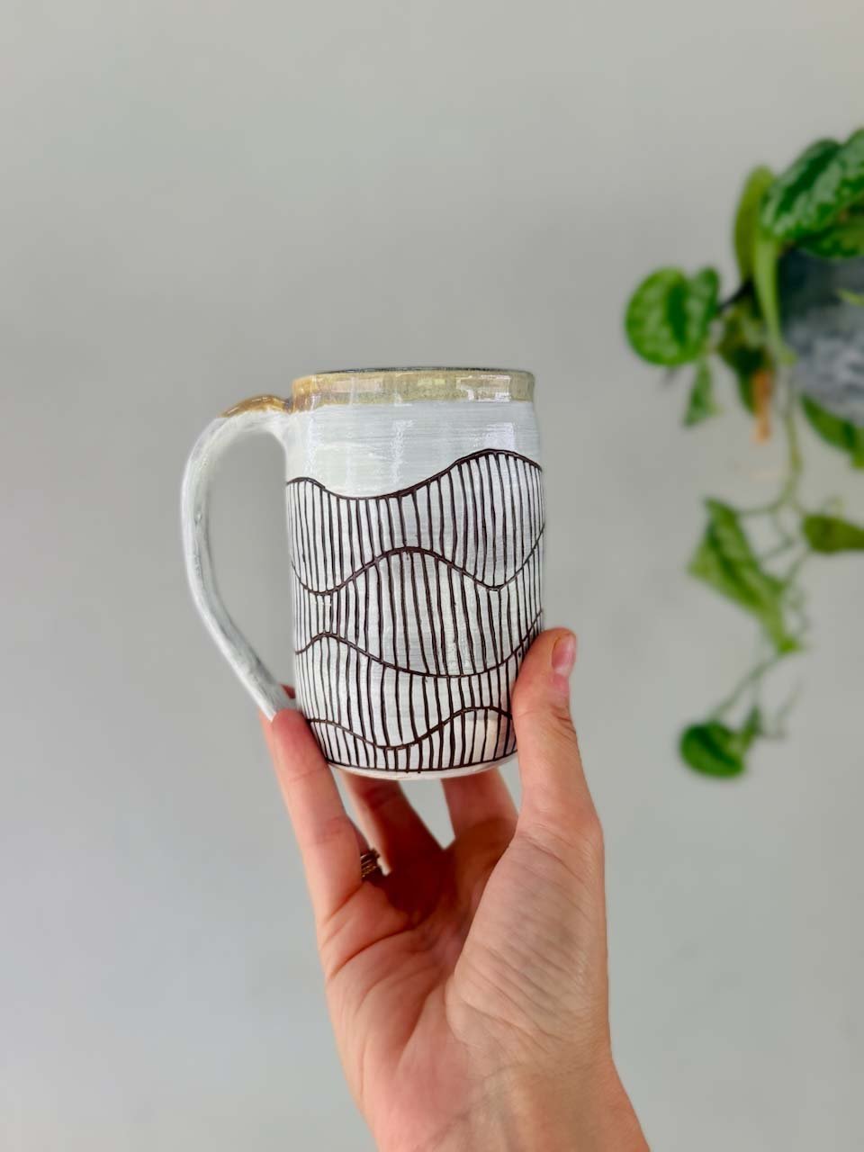 Handcarved Sgraffitto Mug