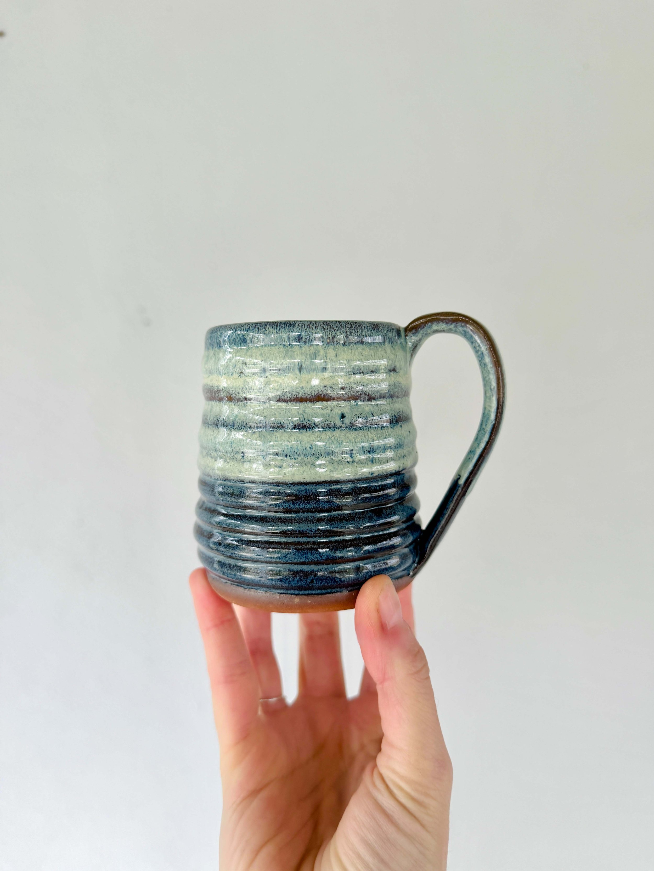 Small Blue Ridge Ribbed Mug