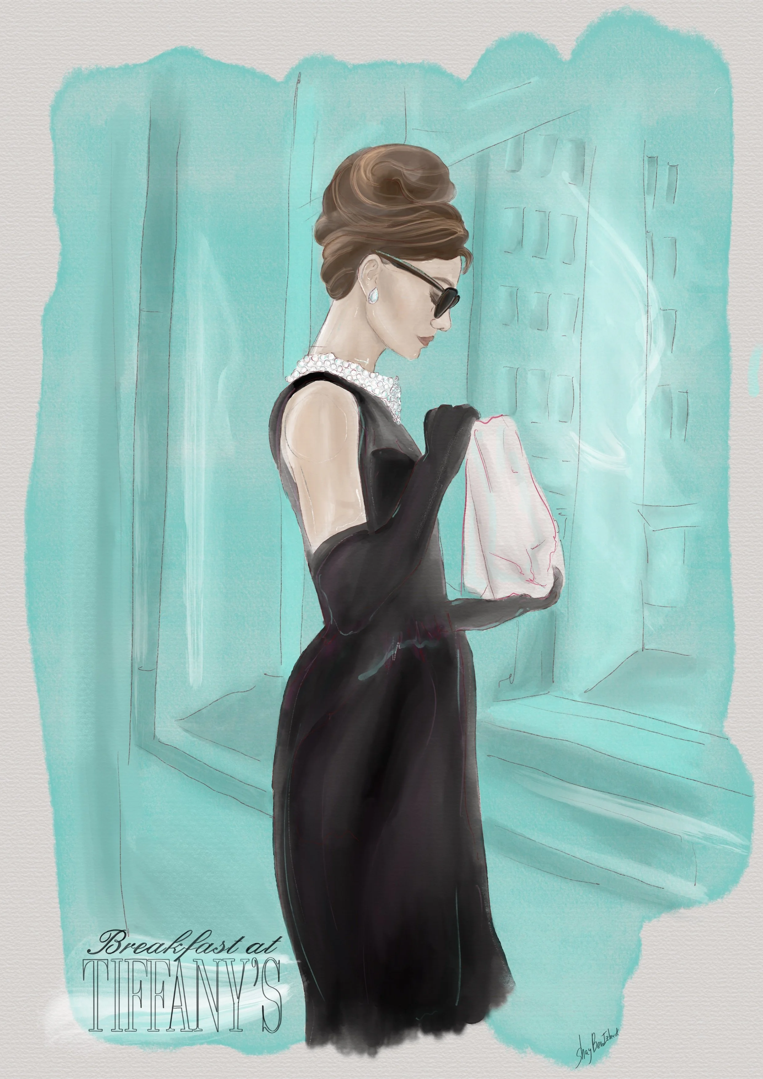 Breakfast at Tiffany's — SHAY BEN IZHACK FASHION ILLUSTRATOR
