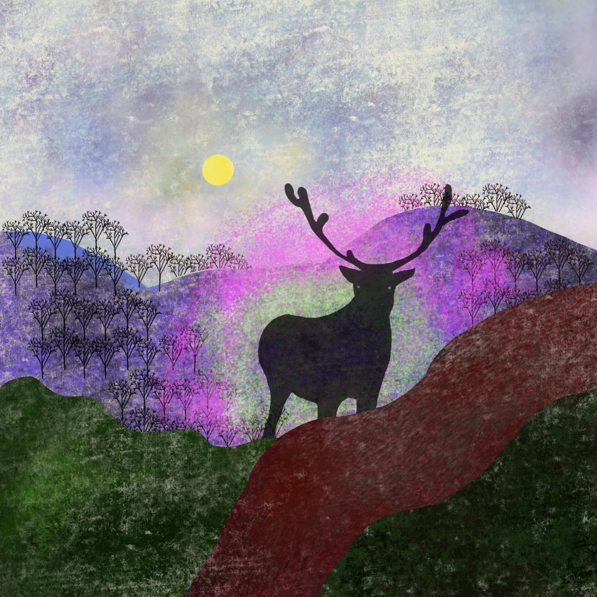 #ill&uuml;strasyon #illustrazioni #illustracion #caribou #woodlandillustration #animalillustration #magicalforest #weloveillustration #procreatedrawings #reindeerlove