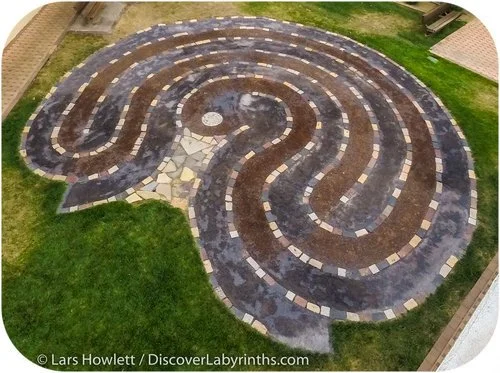 Contemporary flow labyrinth created by Lars Hewitt