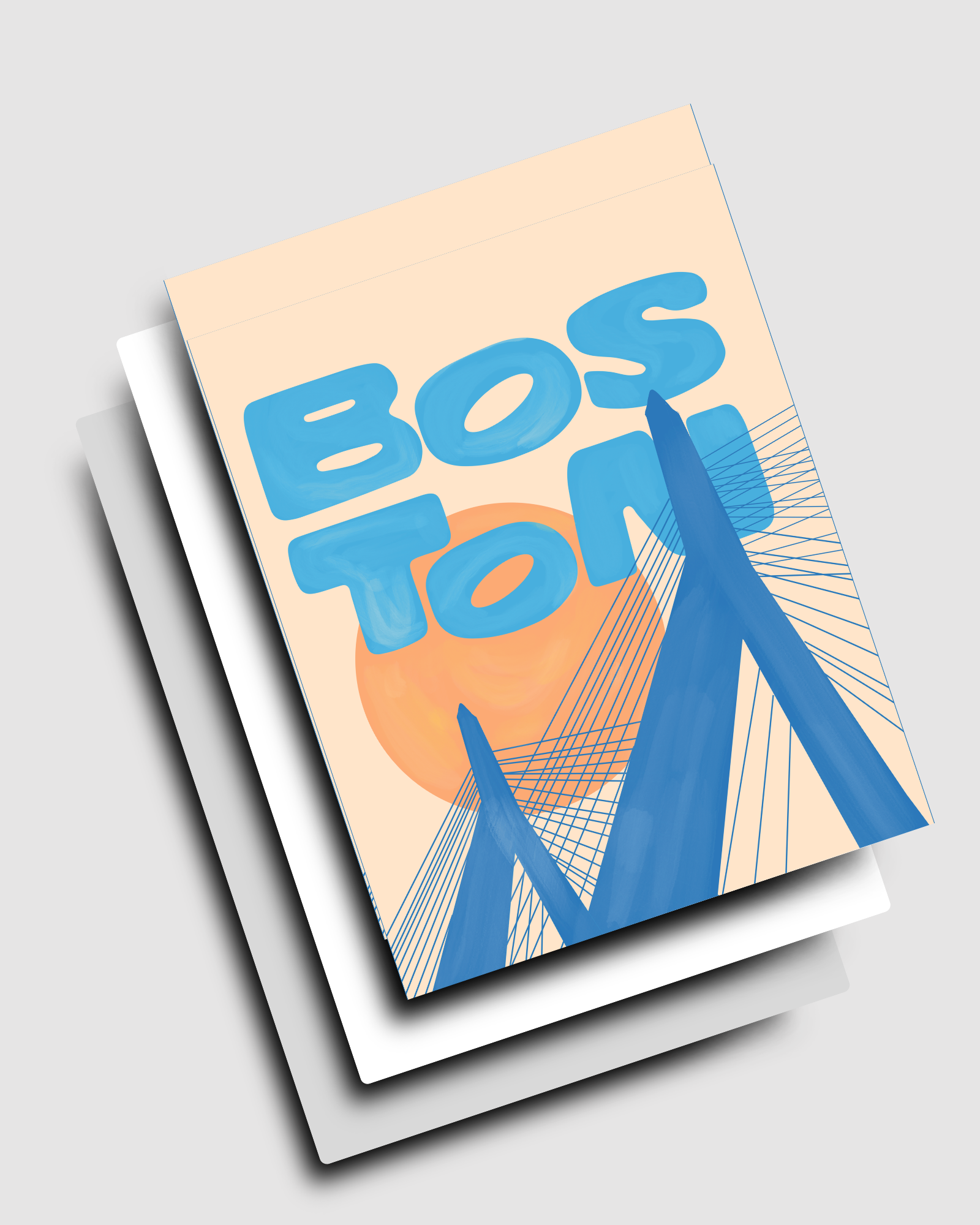 Blue Boston Bridge
