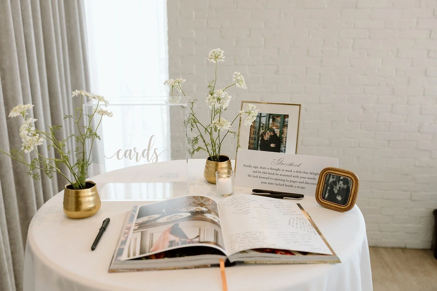 GUEST BOOKS...but make them timeless.
My favourite guest book idea from 2025.

Go shop together for a new recipe book or coffee table book (think travel, music, fashion - a book that reflects your story) to enjoy! Use this as your guest book for love
