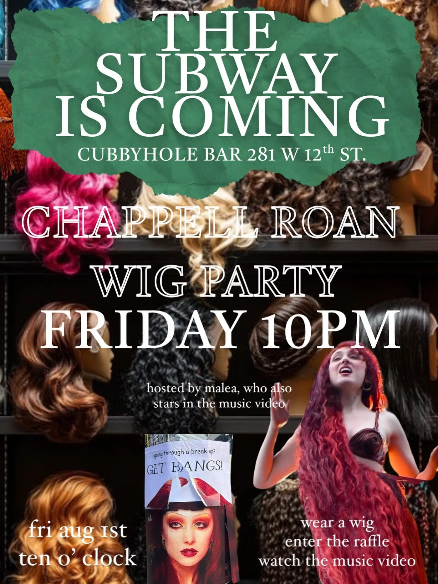 new york listen up! 

tonight we celebrate chappel&rsquo;s latest bop drop, and see our very own shining star (malea!) spotlighted throughout the music video ⭐️ 

wear a wig to be automatically entered in a raffle to win a hair product of your choice