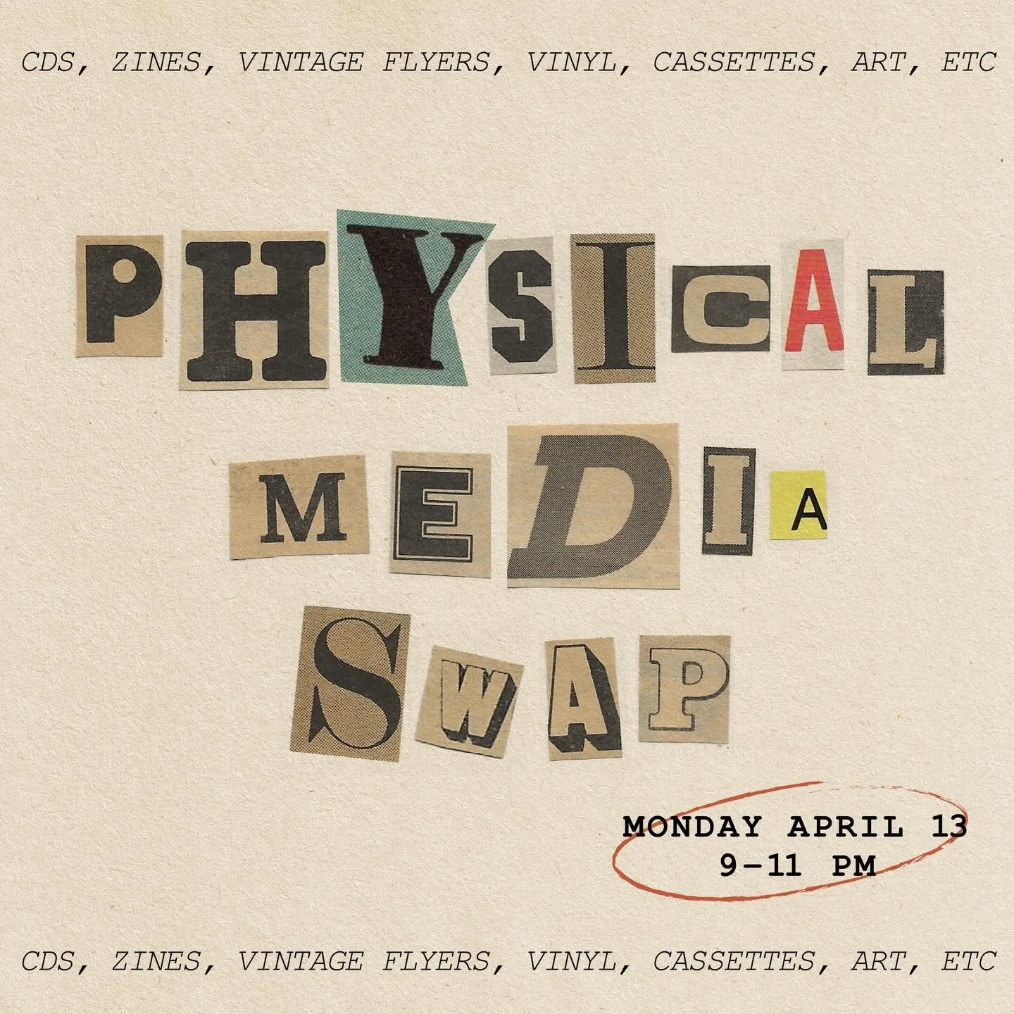 why spend Monday night scrolling when you could instead be at the @cubbyholebar physical media swap!

we are bringing in some very cool o.o.a.k records and vintage bits - arrive early as swap operates on a first come, first served basis. 

(arrive ex