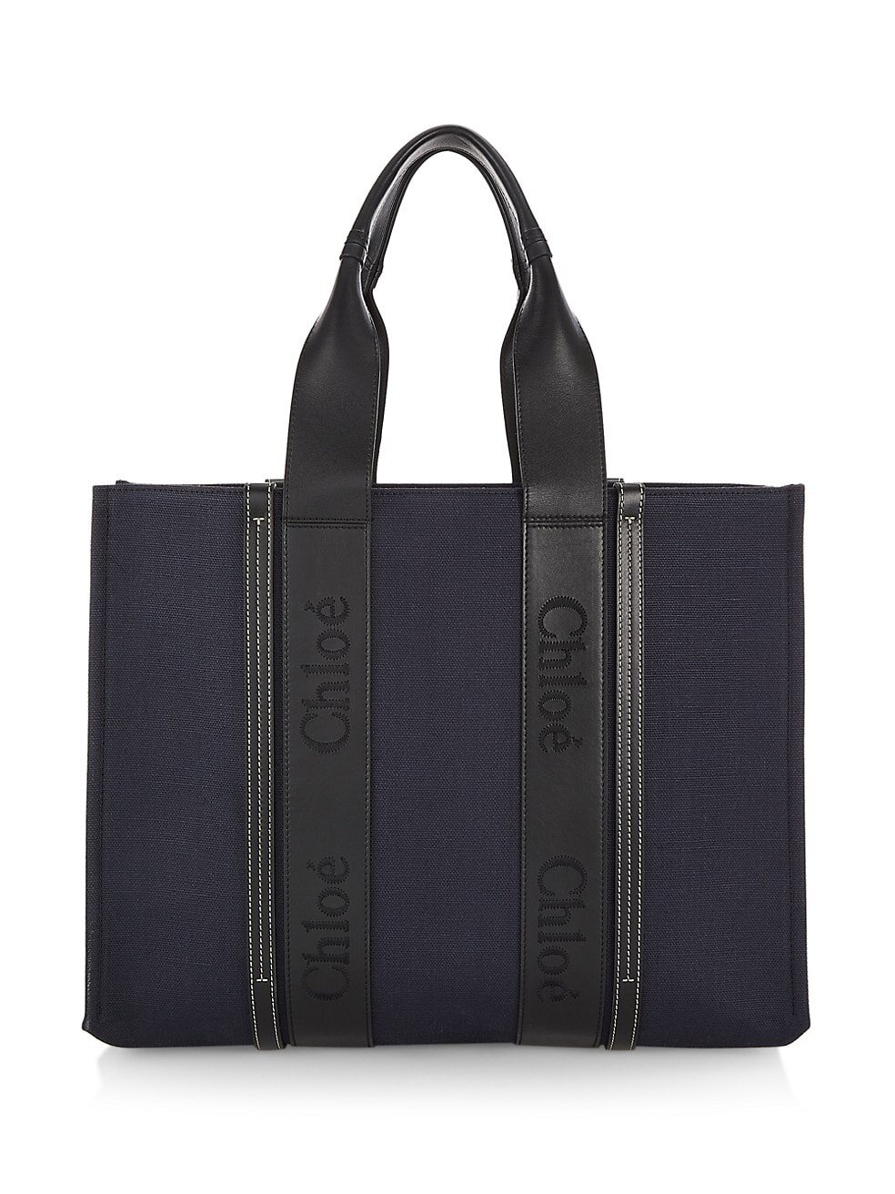 CHLOE Large Woody Canvas Tote - Deep Denim