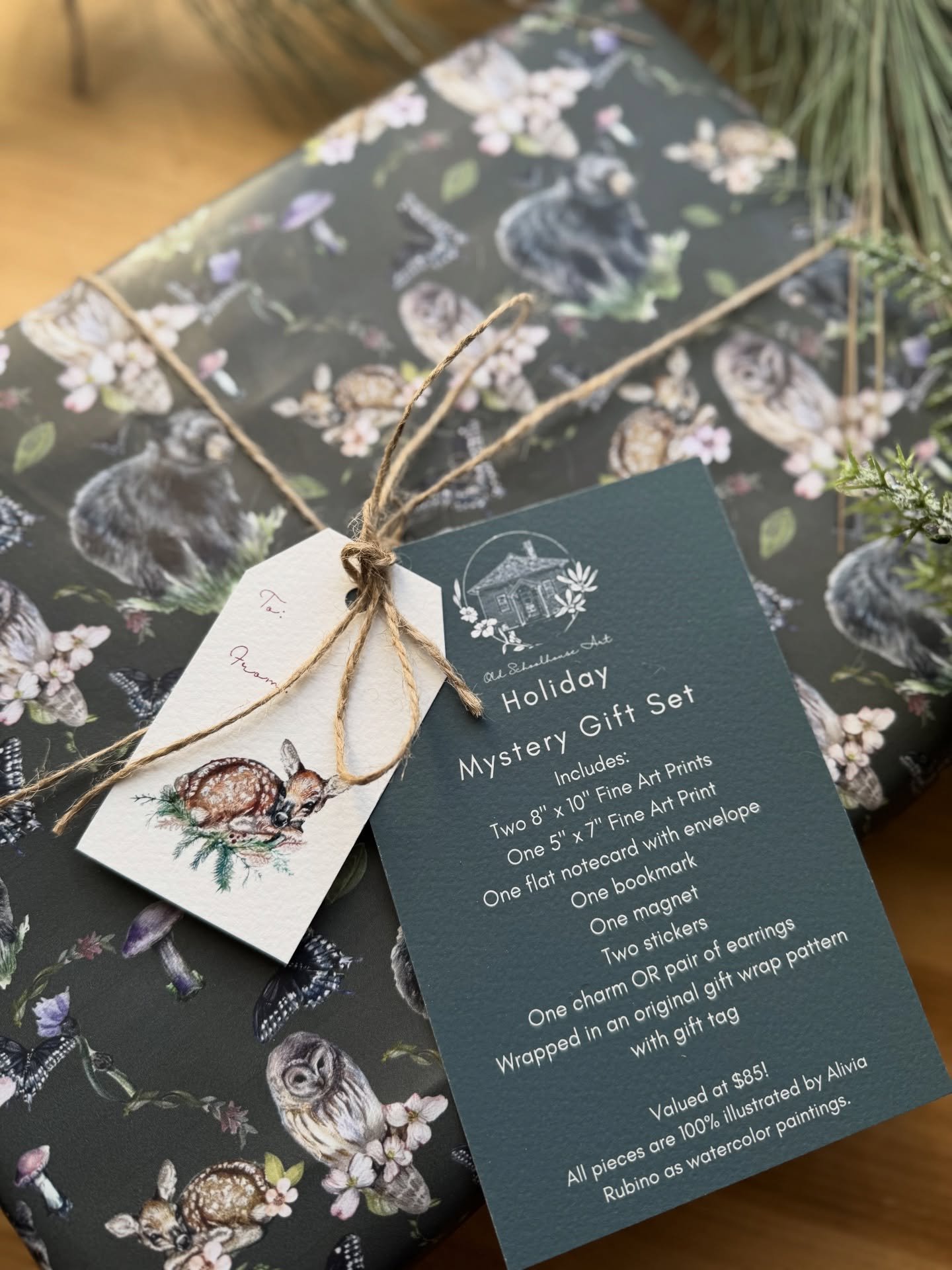 Trying something new for Small Business Saturday. For those that are fans of wrapped surprise bundles, these boxes will be packed with samples of my products from different themes: animals (woodland), floral, fungi, and the ocean. They even come wrap