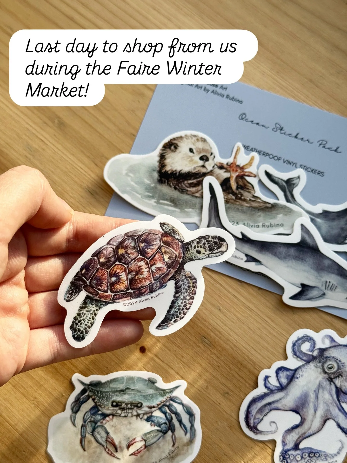 Today is the last day of Faire Winter Market!
Shop our ocean sticker packs and more using our Faire Direct link and save up to 25% on your first order! 

https://oldschoolhouseart.faire.com

#fairewinter #fairemarket #oceanproducts #otters #oldschool