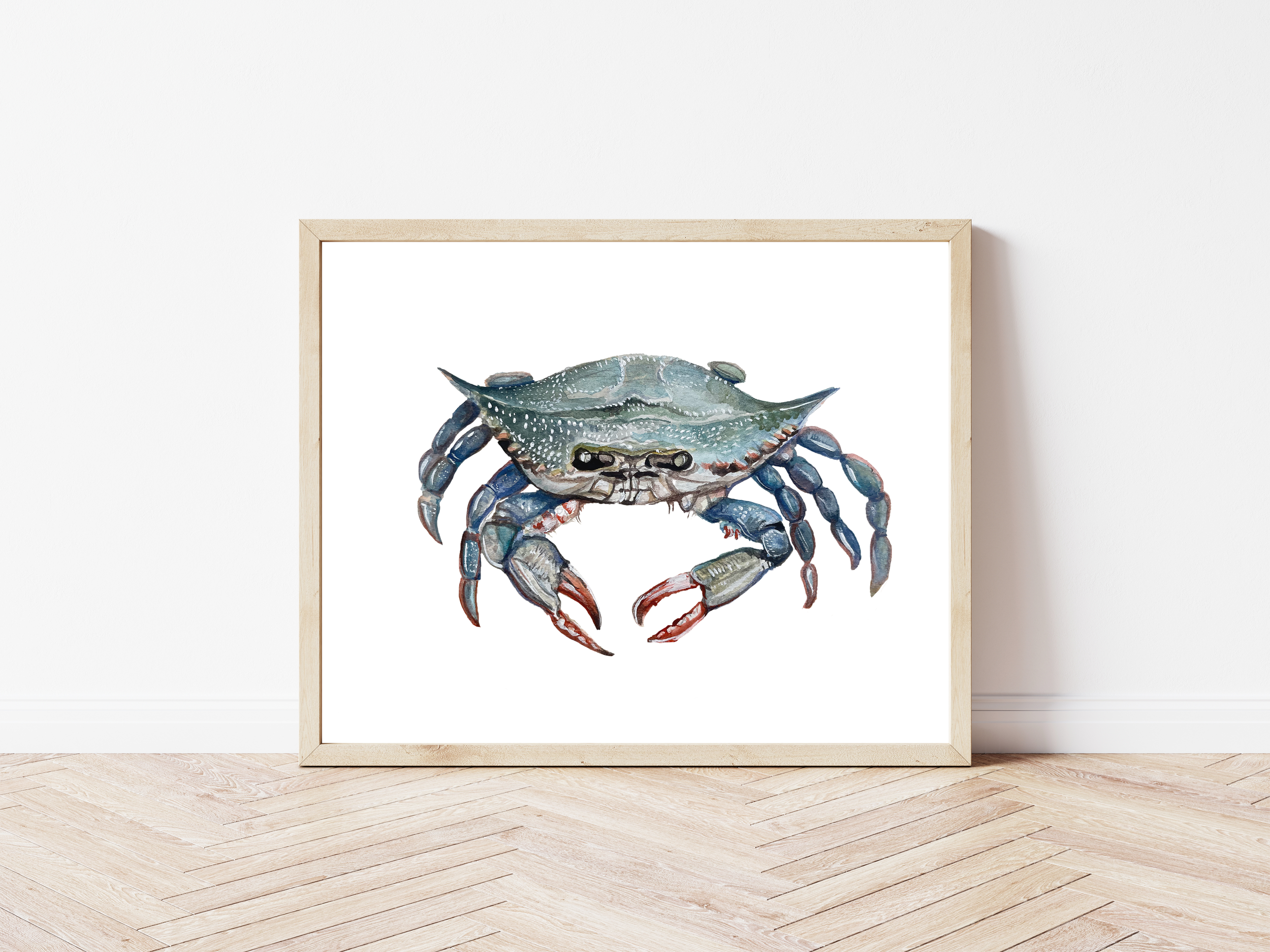 Atlantic Blue Crab Print  | Signed Original Watercolor Painting Print | Ocean | Nursery Decor