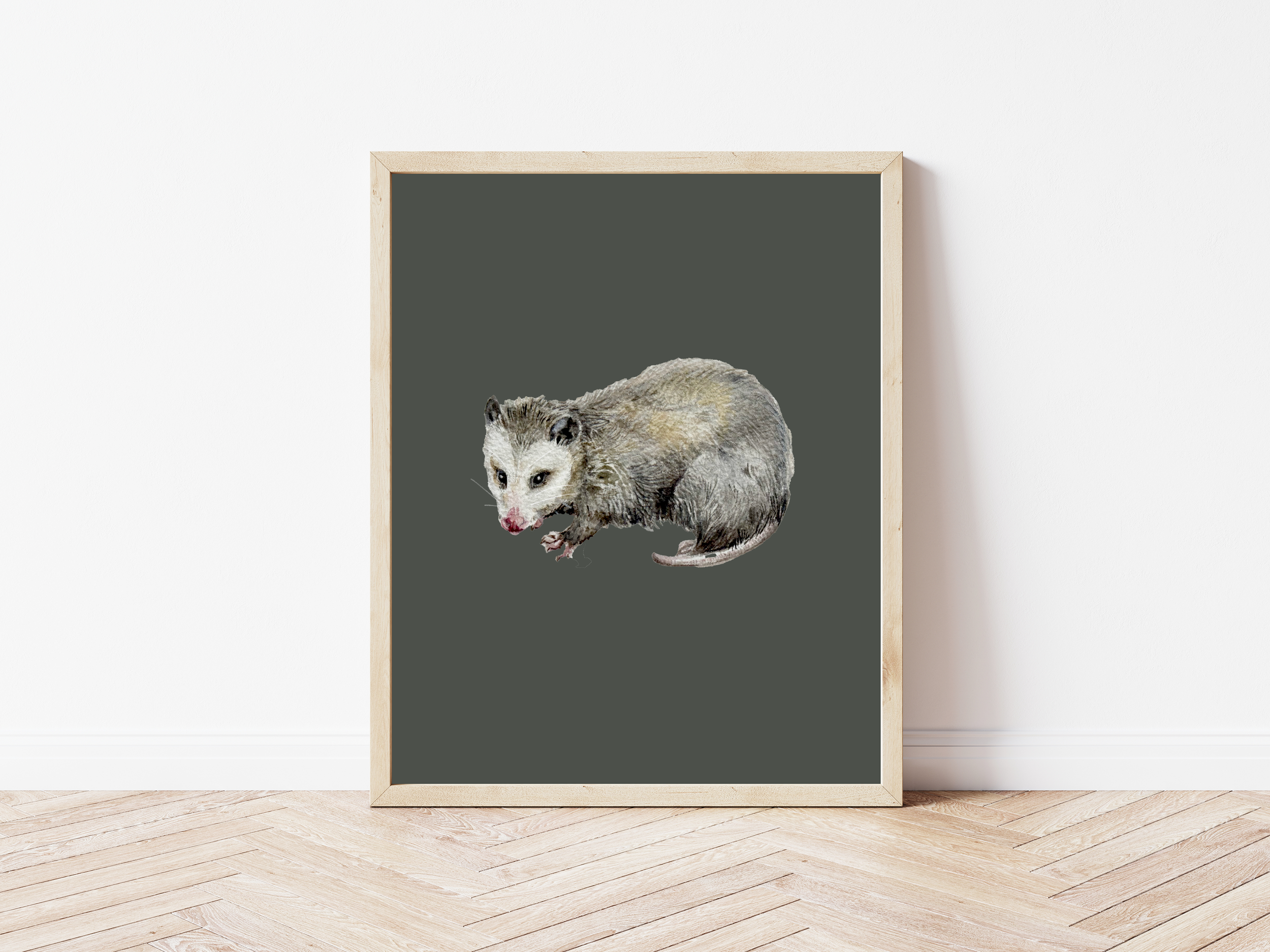Opossum / Watercolor Painting Fine Art Print / Nursery Decor / Cottagecore / Home Decor
