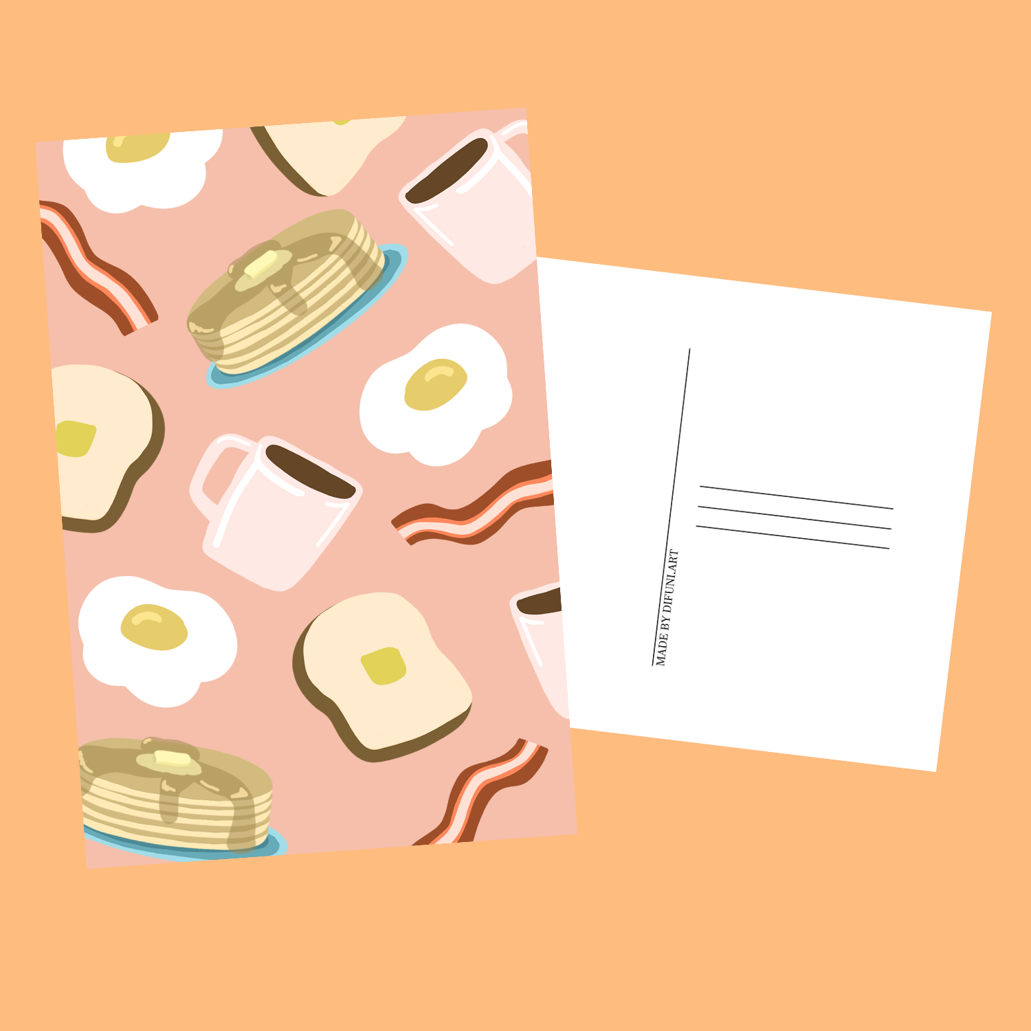 Breakfast Food Postcard