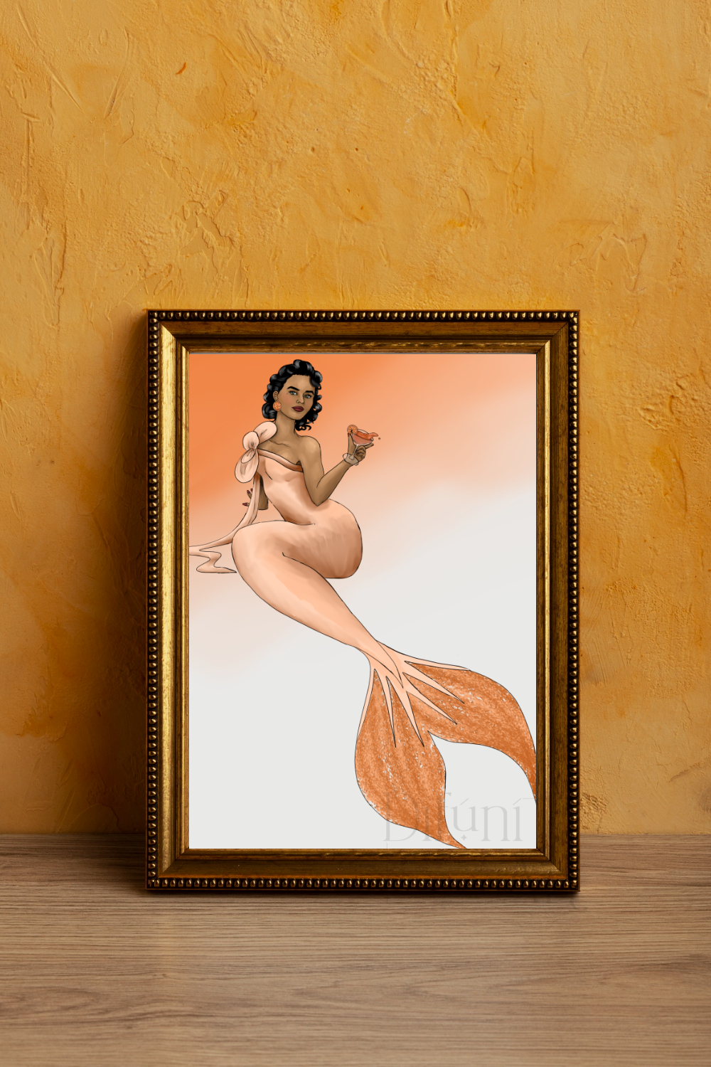 Aperol Spritz Mermaid Art Print