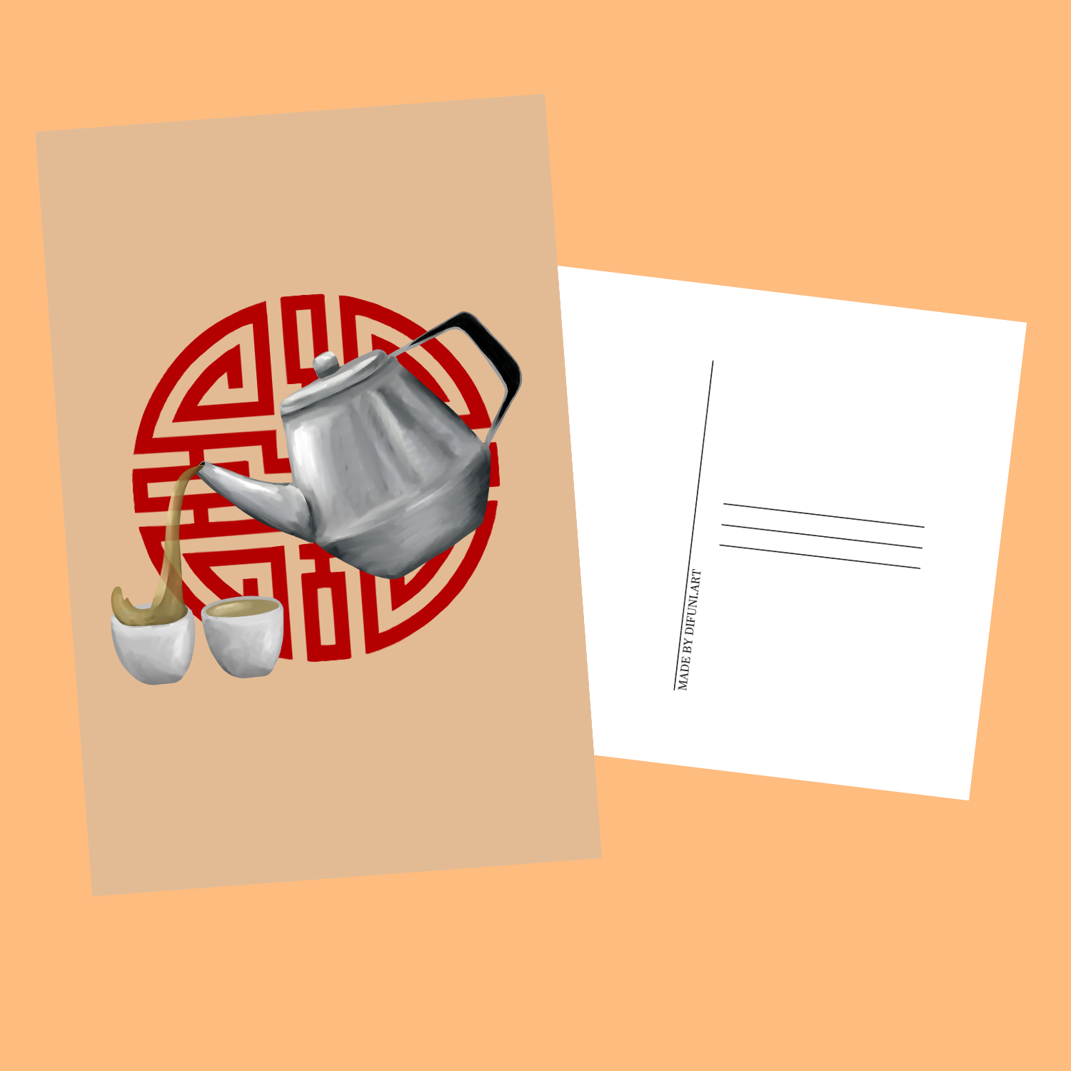 Dim Sum Teapot Postcard