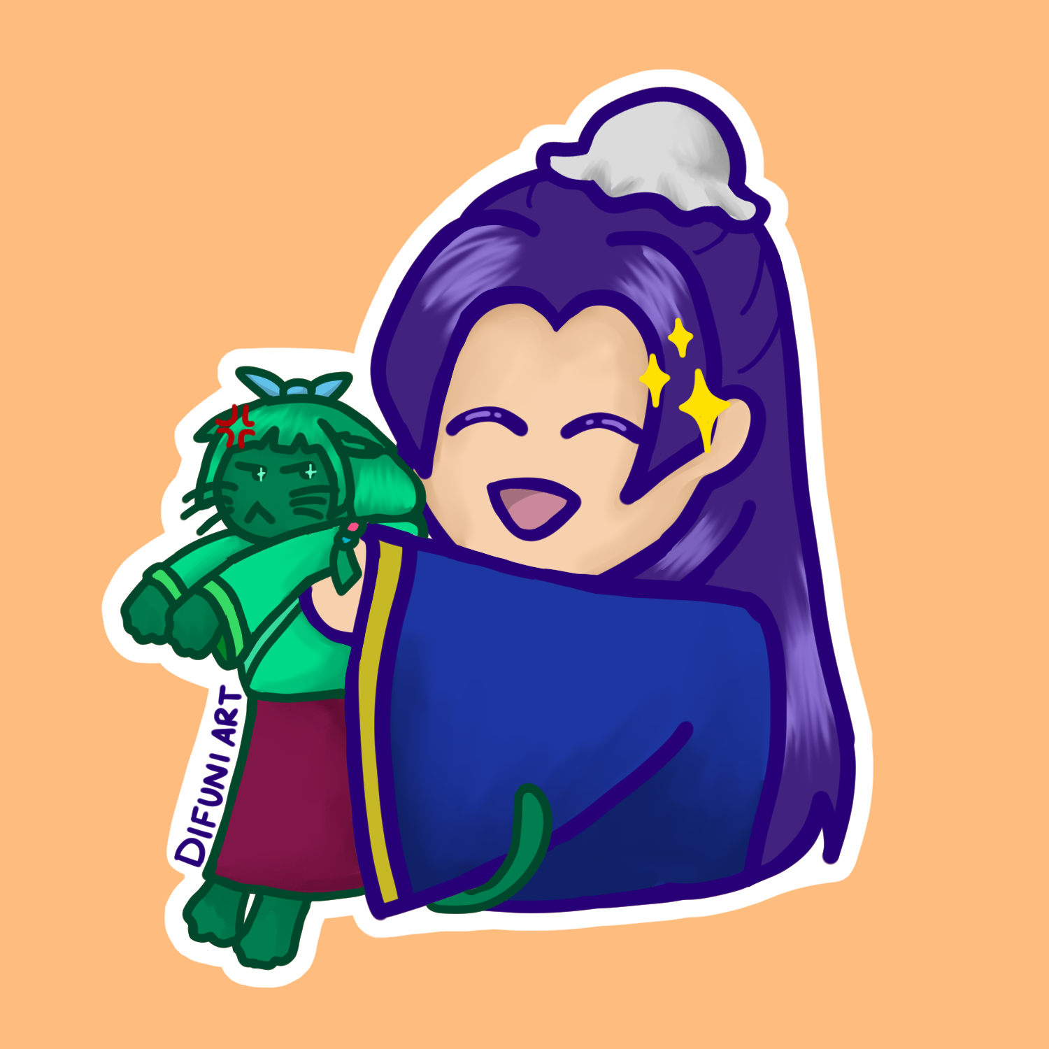 Jinshi Frog & Cat Sticker