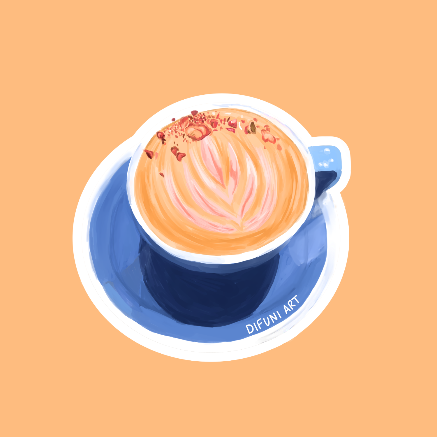 Rose Latte Sticker