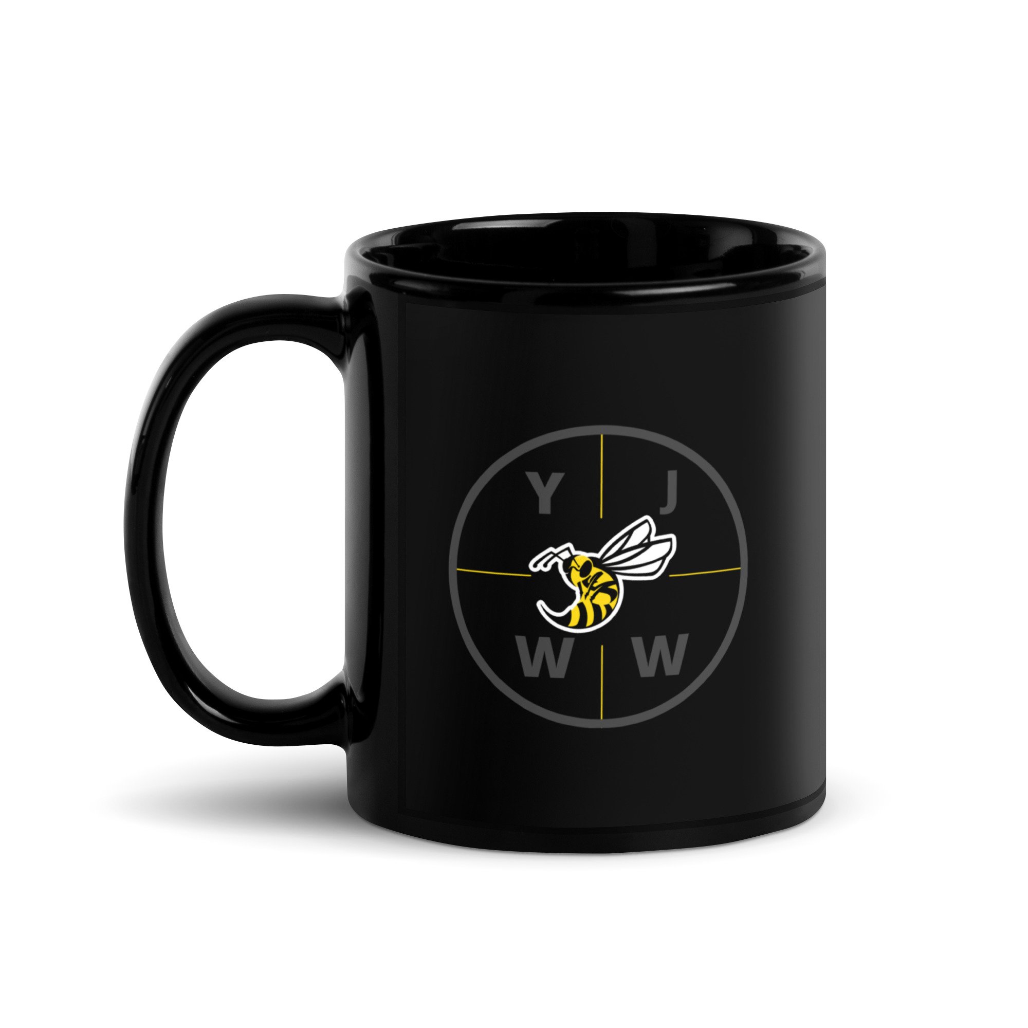 YJ Black Glossy Mug