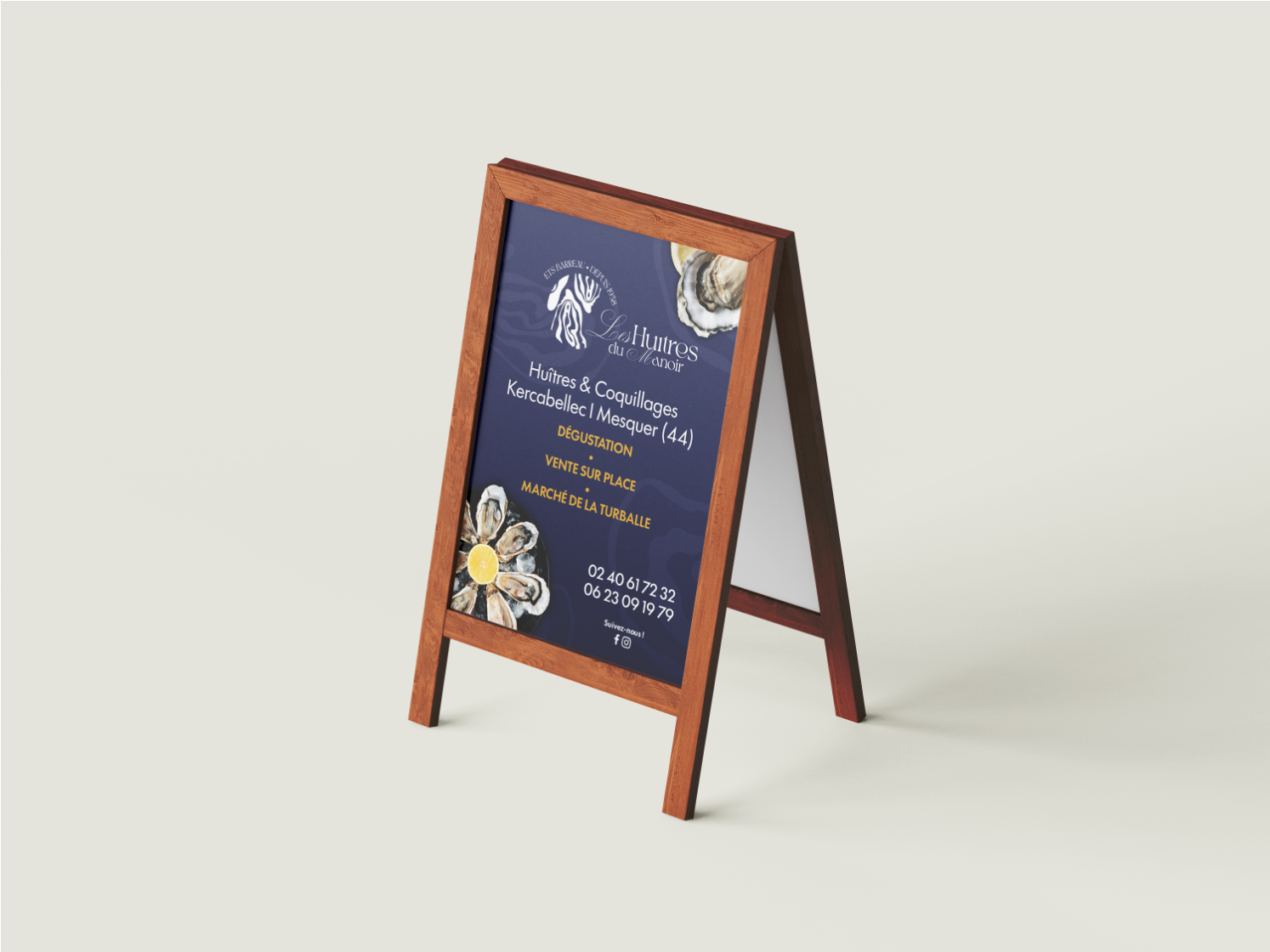 Rebranding & Identité Visuelle — Les Huîtres du Manoir - Charlie RIO GRIVAUD - stop trottoir