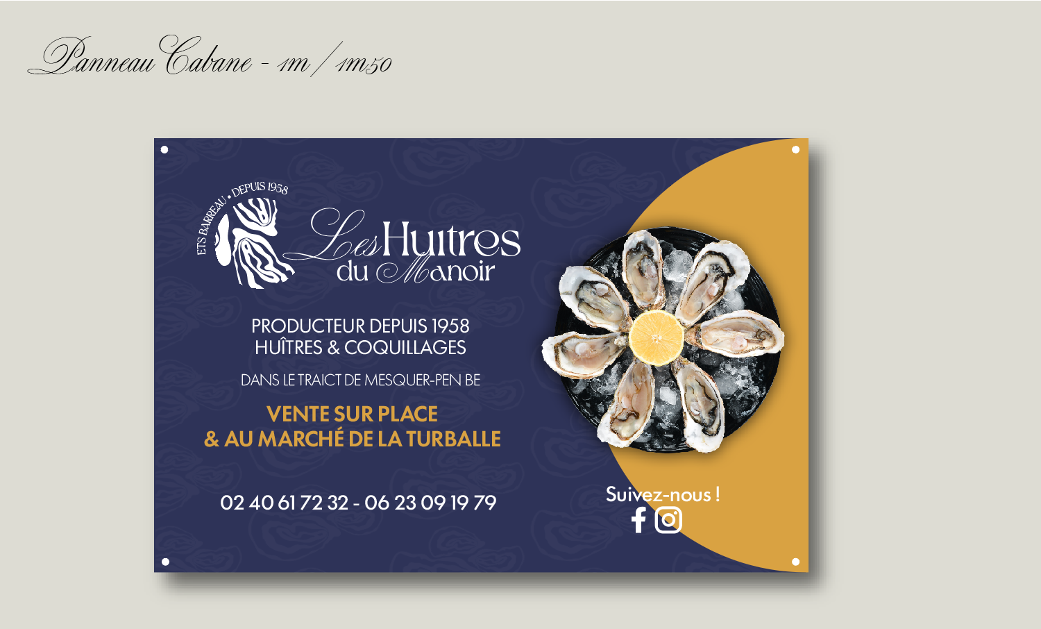 Rebranding & Identité Visuelle — Les Huîtres du Manoir - Charlie RIO GRIVAUD - baches marché