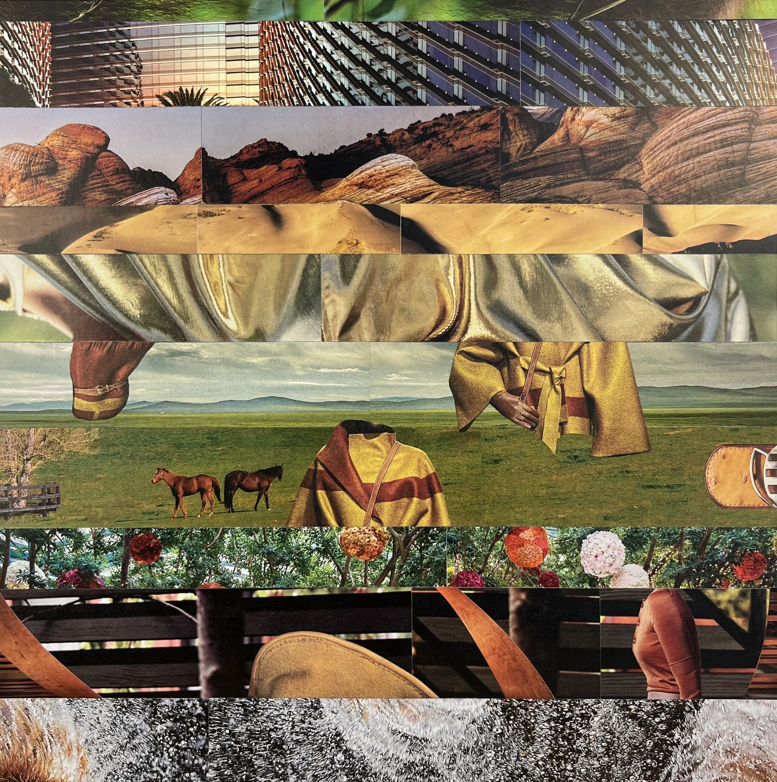 Way Out West. 2026 paper collage 15.625 x 15.625
