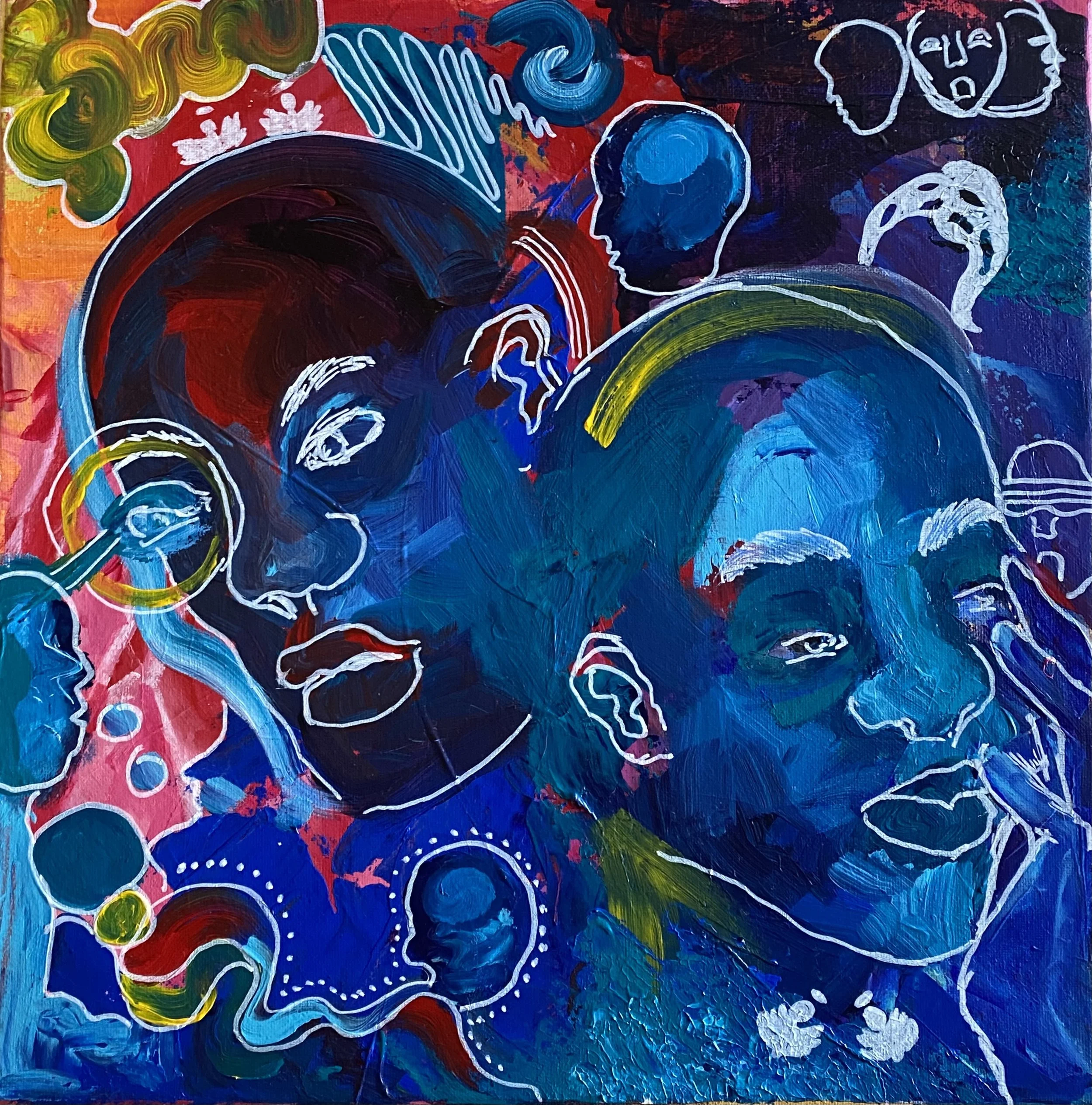 Gemini 2022

Mixed media - oil & acrylic paint & paint pens  on canvas.