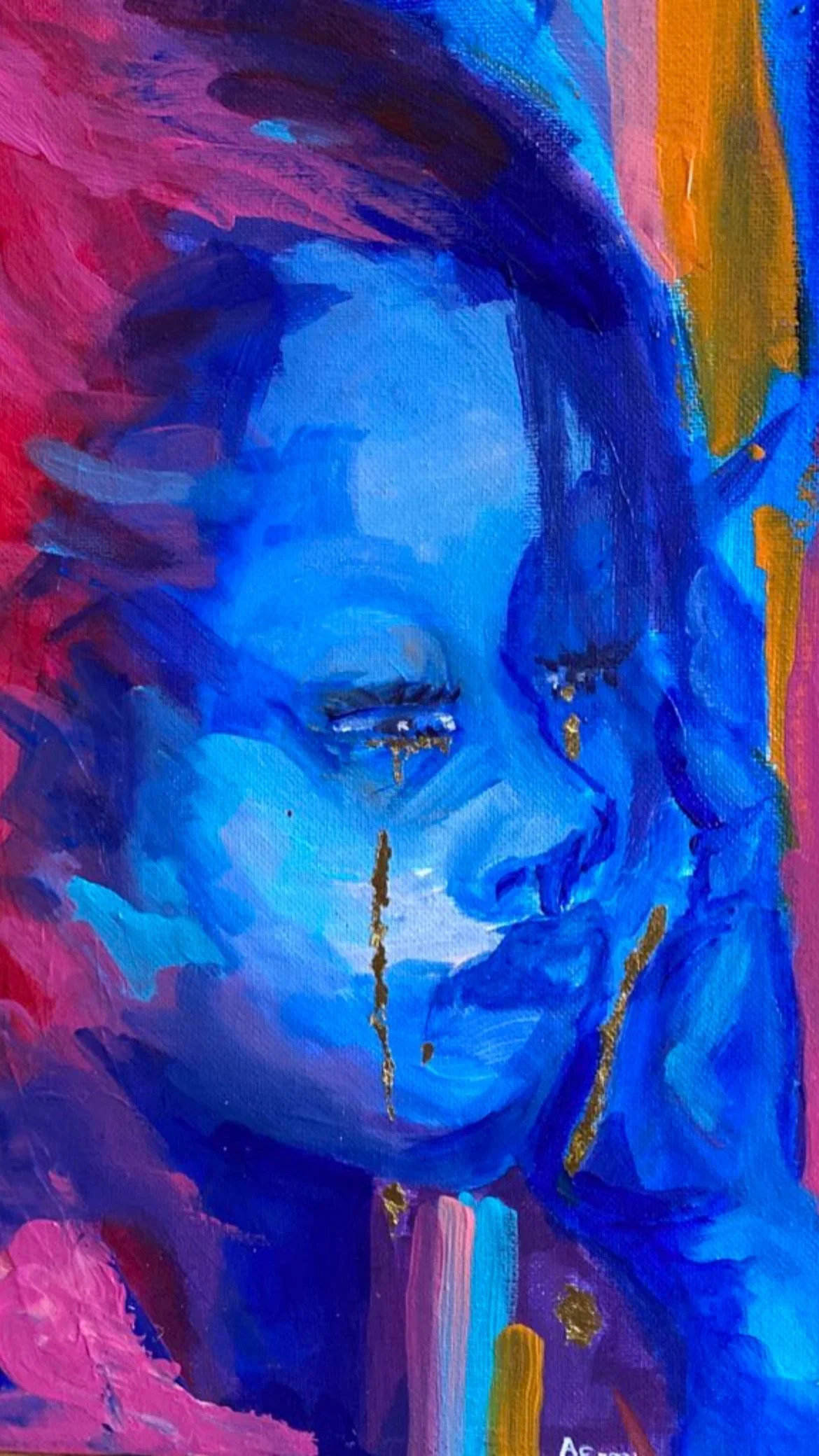 Blue Girl Gold Tears (commissioned piece)

Acrylic on canvas
