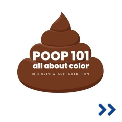 💩 POOP 101: Today we&rsquo;re talking all about poop color! 

💩 BROWN
Healthy poop color ranges from medium to dark brown. It can vary a bit based on fluctuations in your diet. Poops gets its brown color from bile, bilirubin, bacteria, and old red 