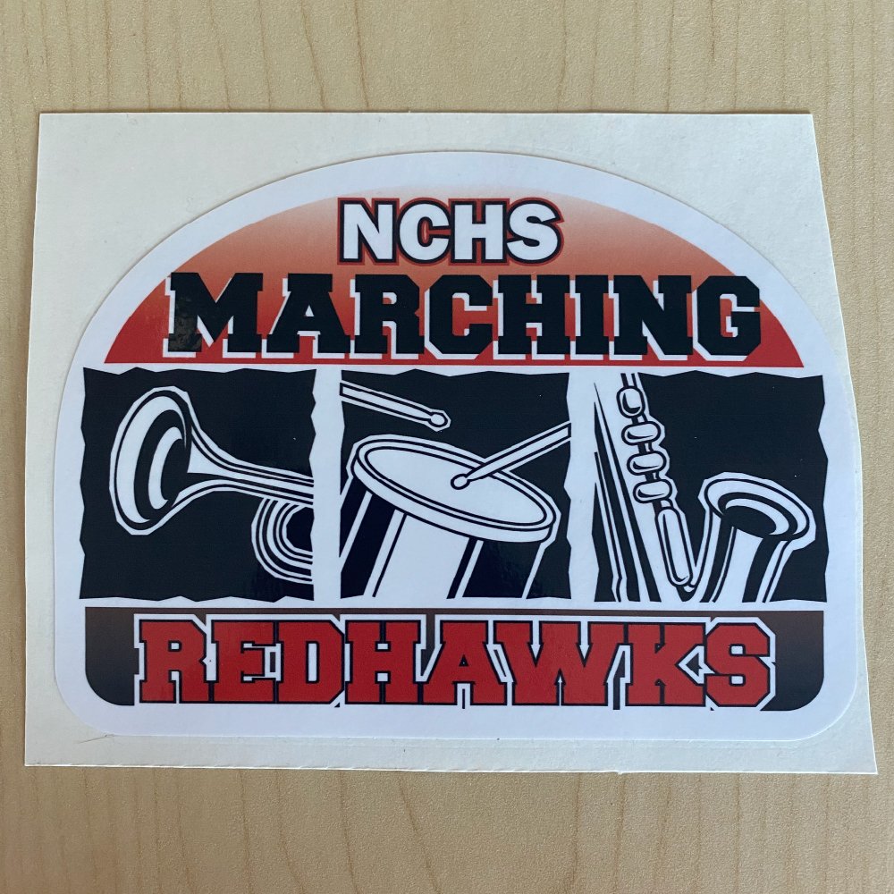 NCHS Marching Redhawks Car Decal