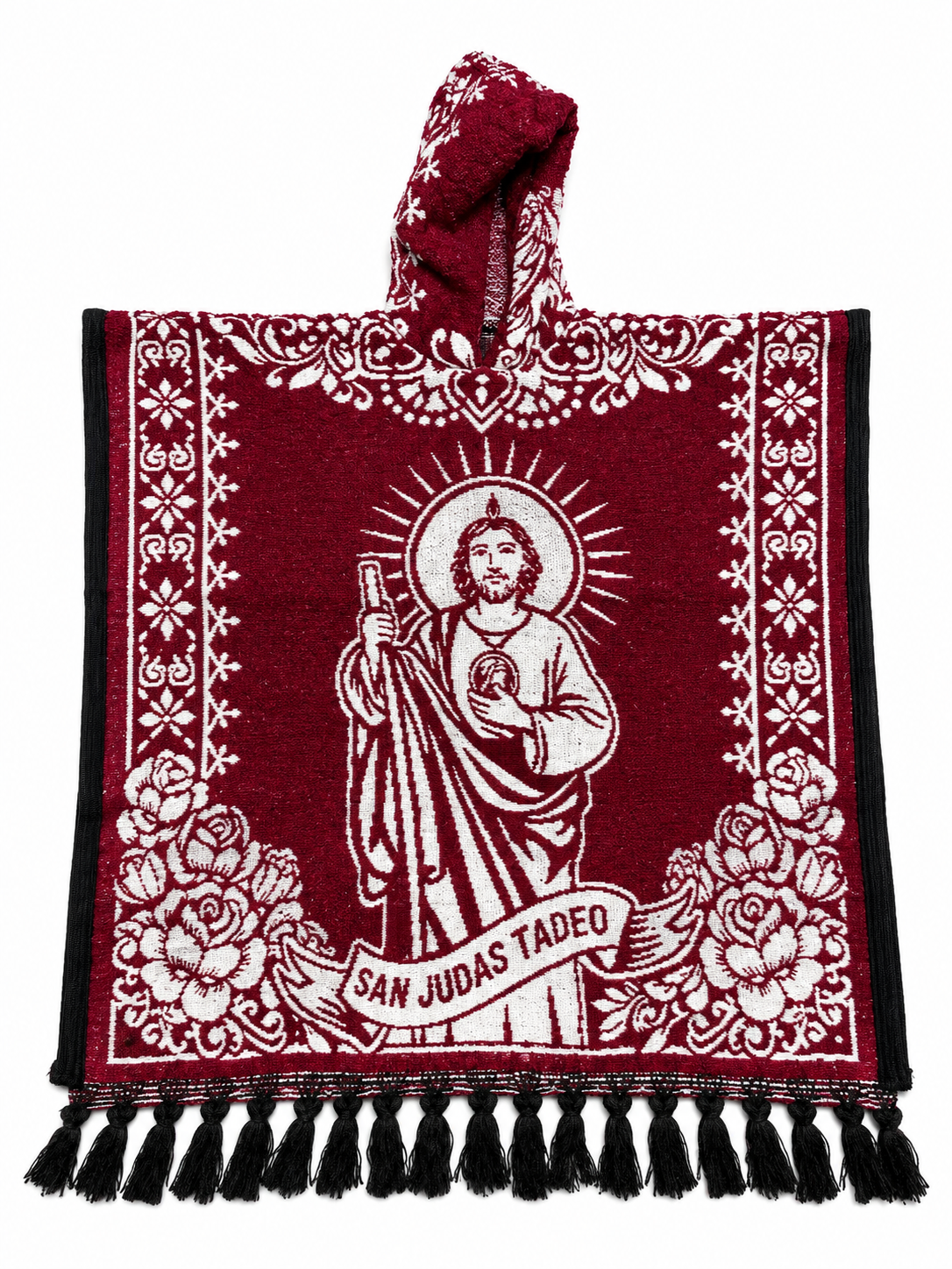 San Judas Tadeo Woven Hooded Poncho.png