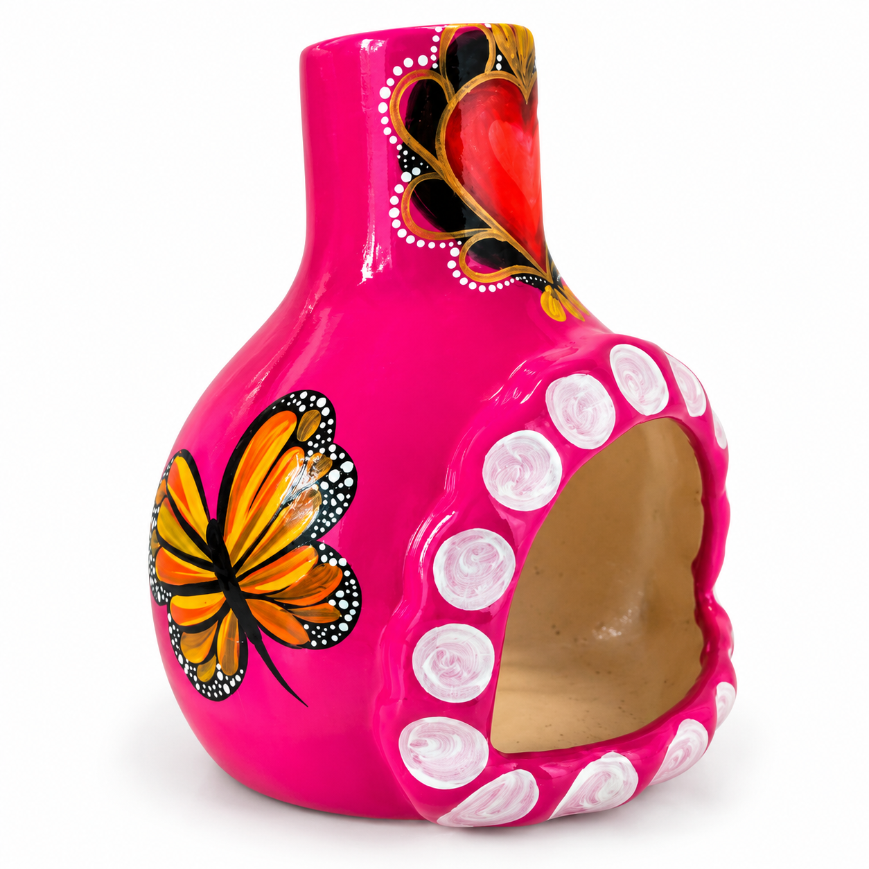 Hand-Painted Pink Butterfly Lantern Vase.png