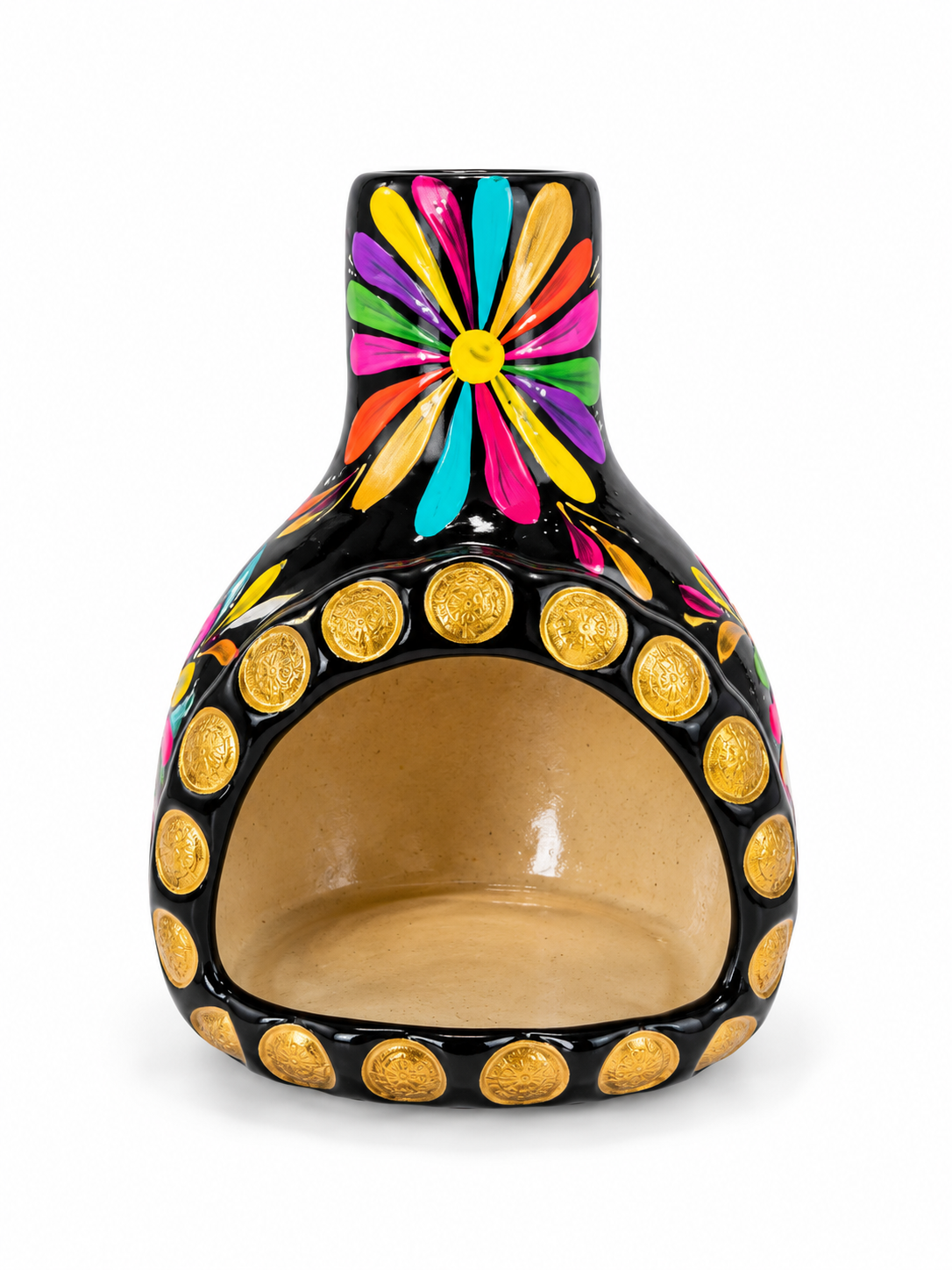 Colorful Folk-Art Ceramic Chiminea.png
