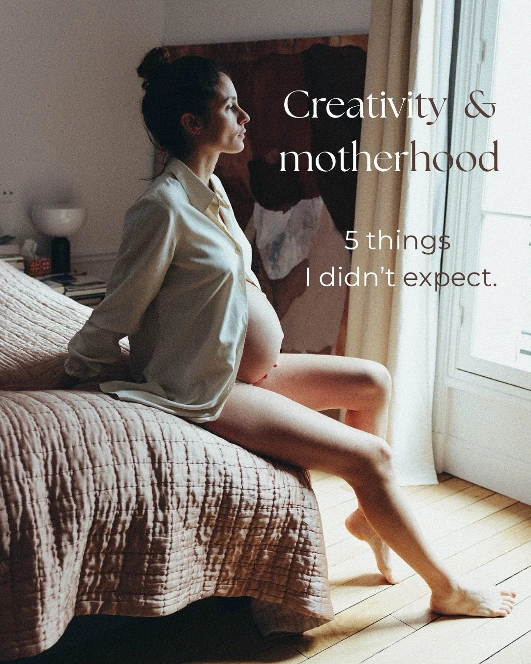 Creating while pregnant: 5 things I didn&rsquo;t expect.
1) My pace has changed: I stopped pushing through, and learned to adapt&mdash;and slow down.

2) My body calls for new postures &rarr; I adjust my movements.

3) I experience colors differently