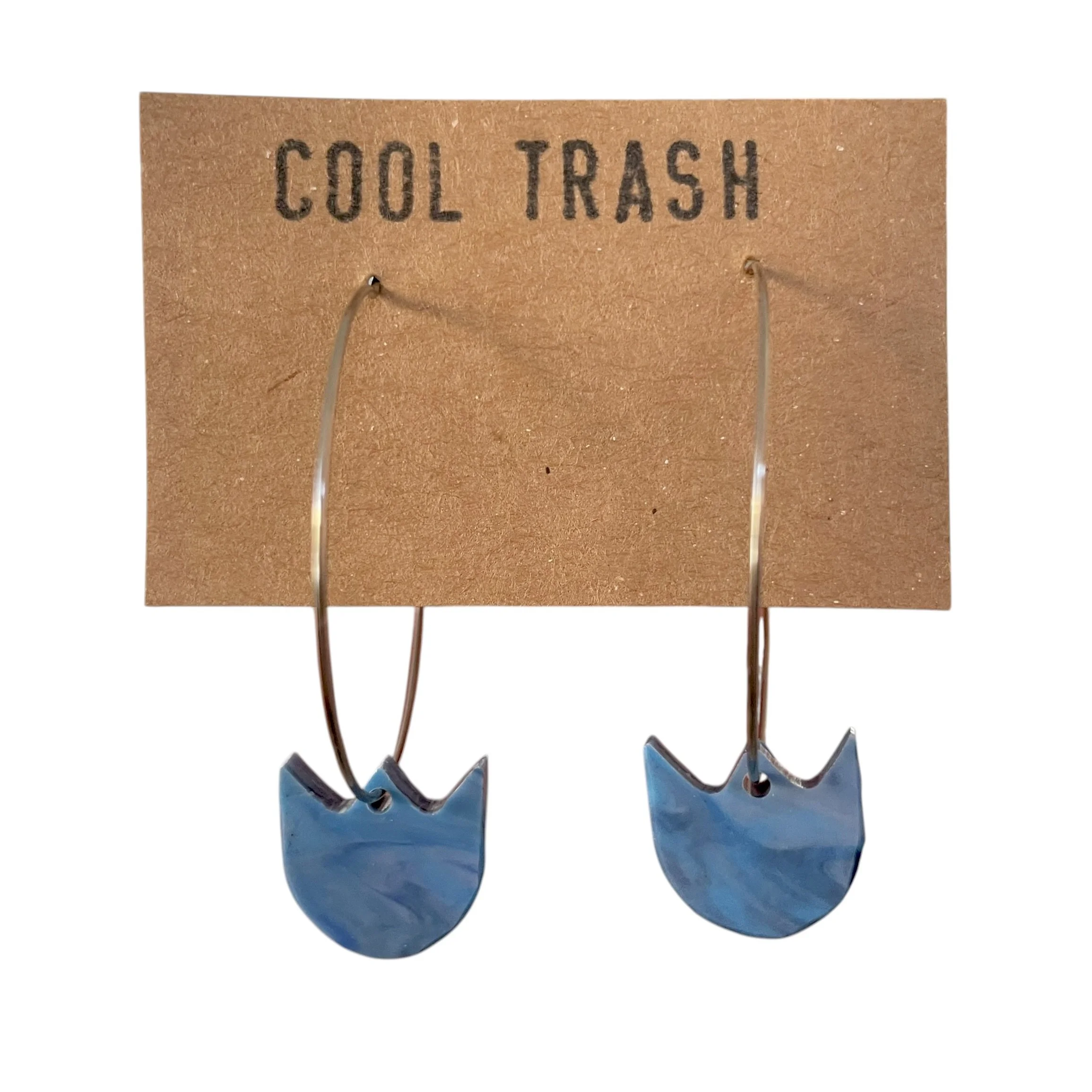 Tiny Blue Tulip Hoops