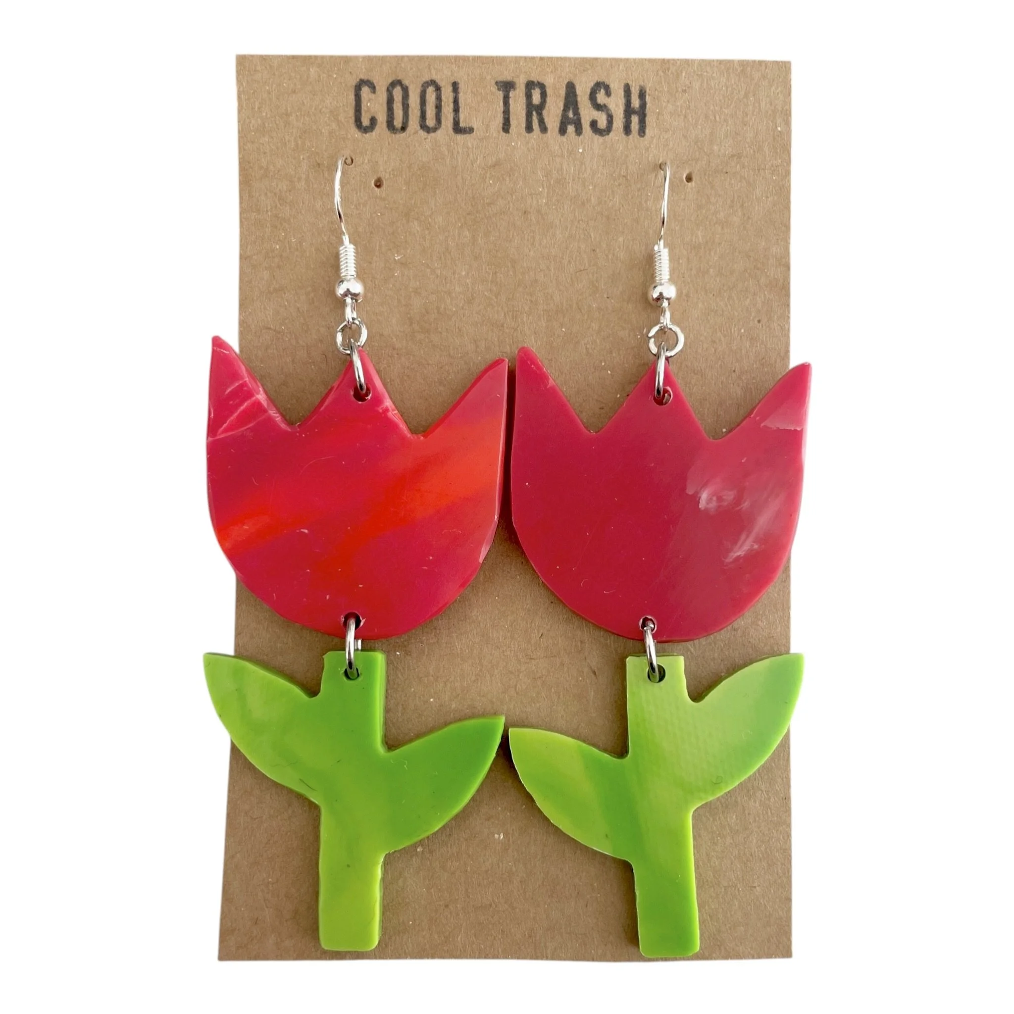Large Red Tulip Dangles