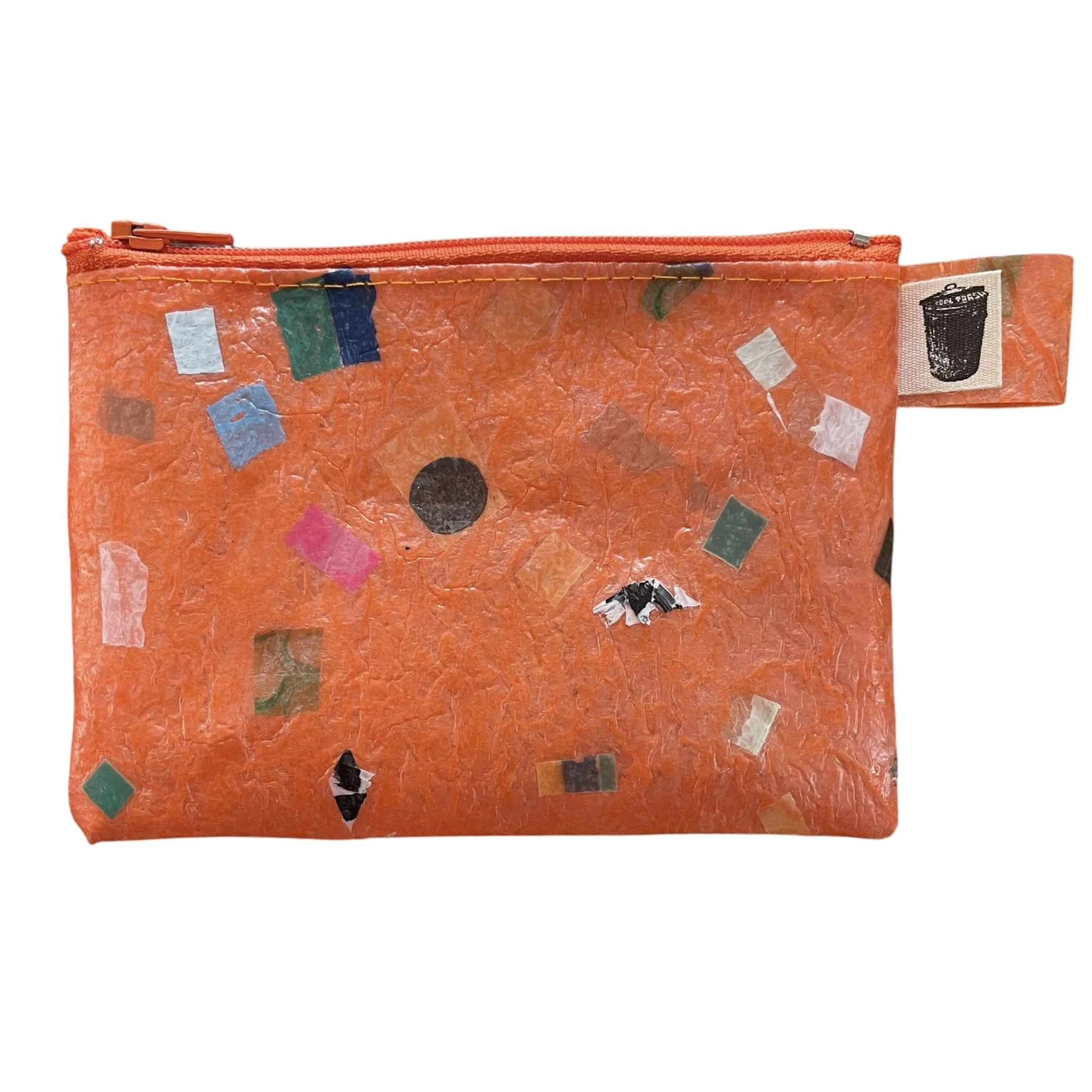Small Orange Confetti Pouch