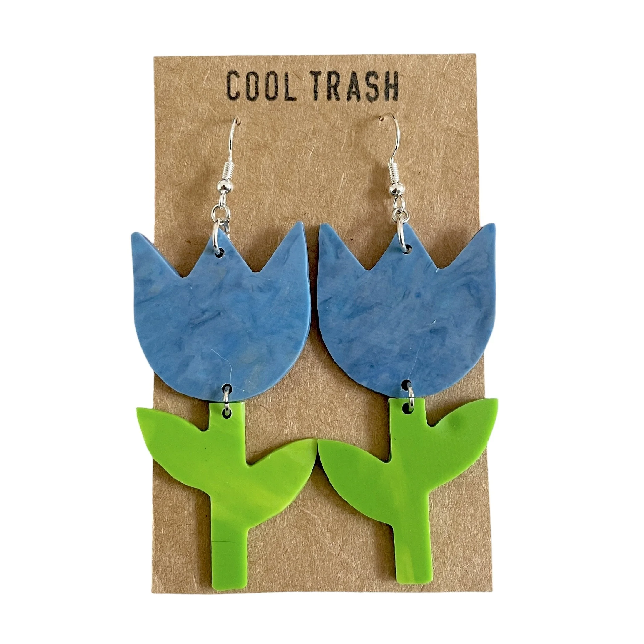 Large Blue Tulip Dangles