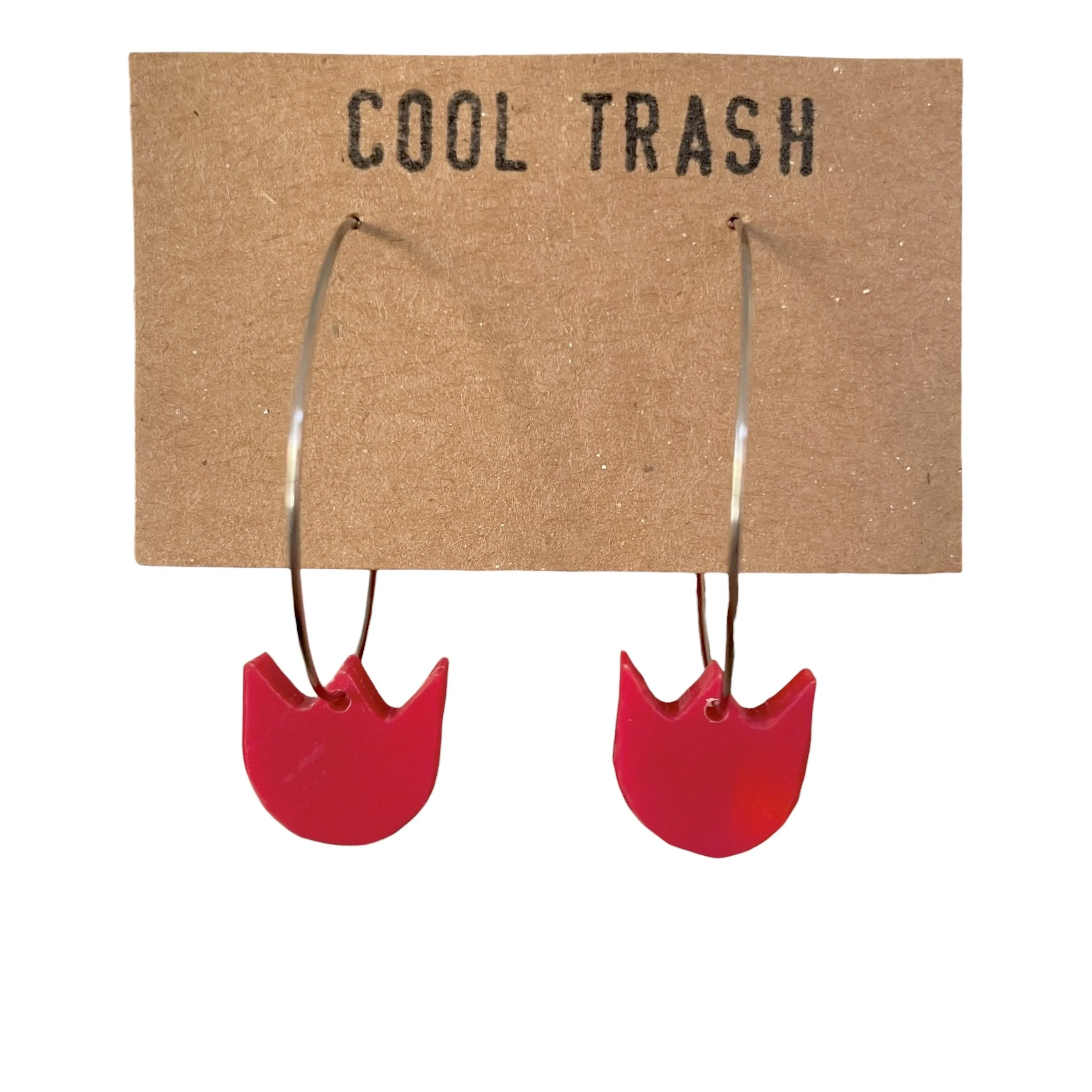 Tiny Red Tulip Hoops